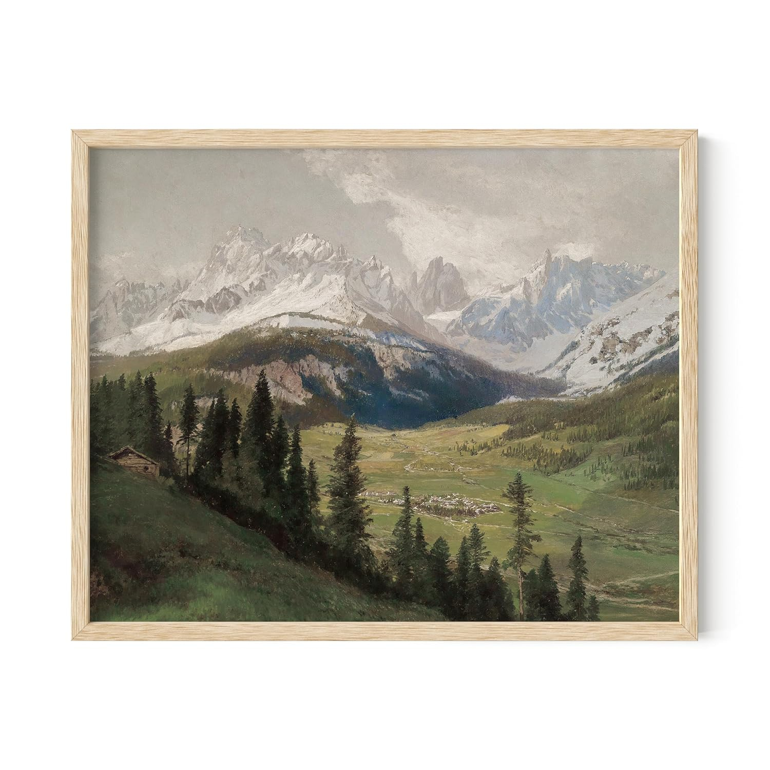 HAUS AND HUES Vintage Prints Wall Art - Oil Paintings for Wall Decor Captivating Landscape, and Mountain Scenes to Bring the Outdoors Indoors (Beige Frame, 11x14)