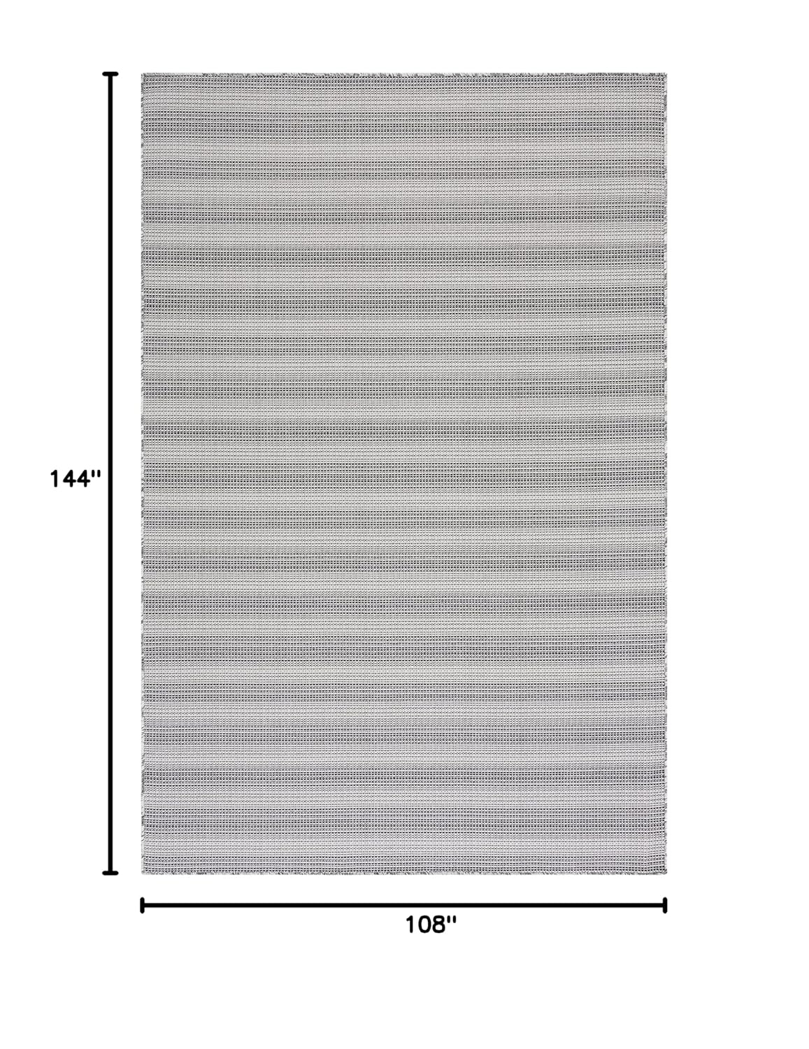 SAFAVIEH Hampton Duana Striped Indoor/Outdoor Area Rug, Black/Grey, 9' x 12'