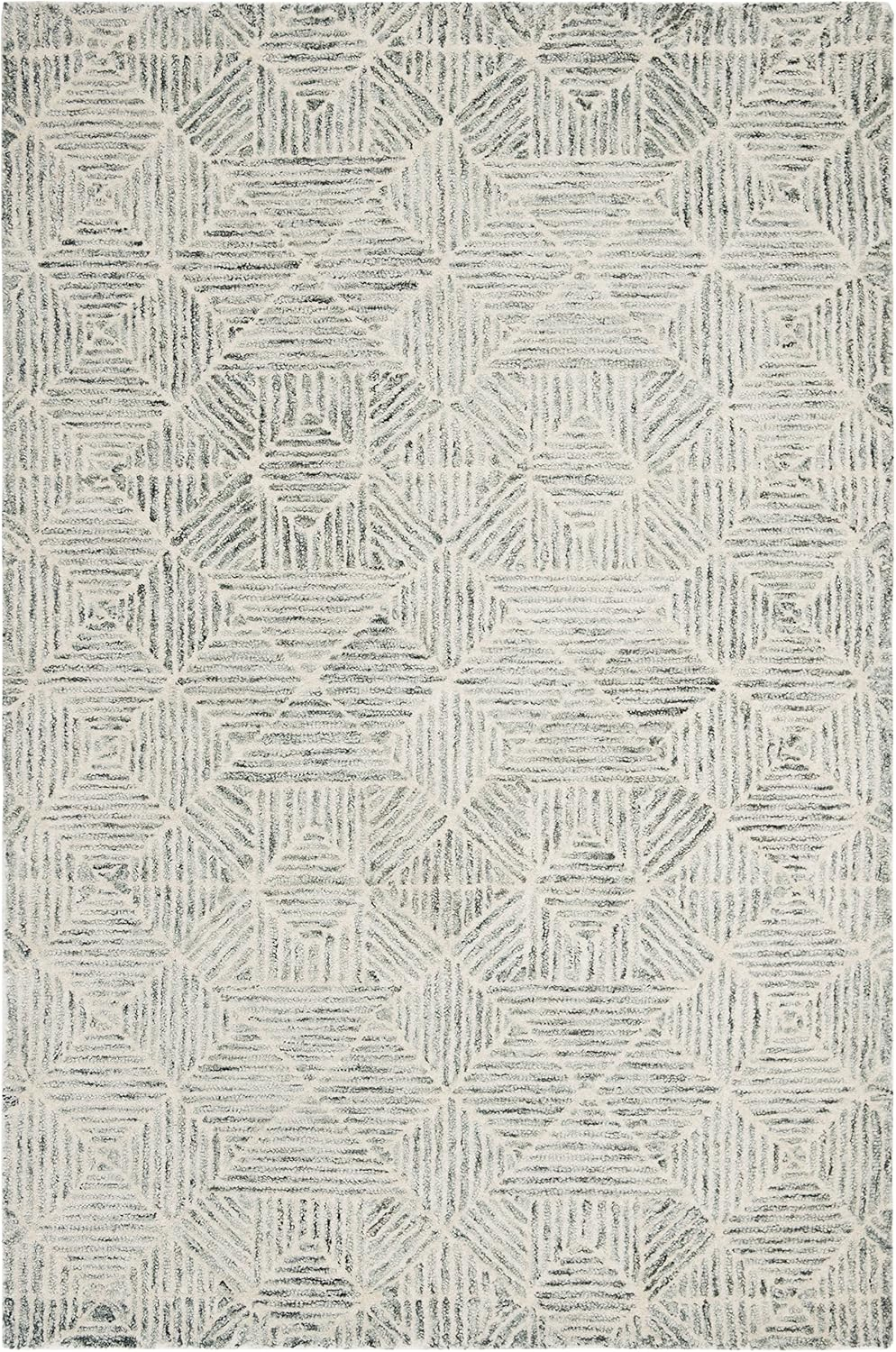 SAFAVIEH Abstract Brock Geometric Area Rug, Green/Ivory, 2' x 3'