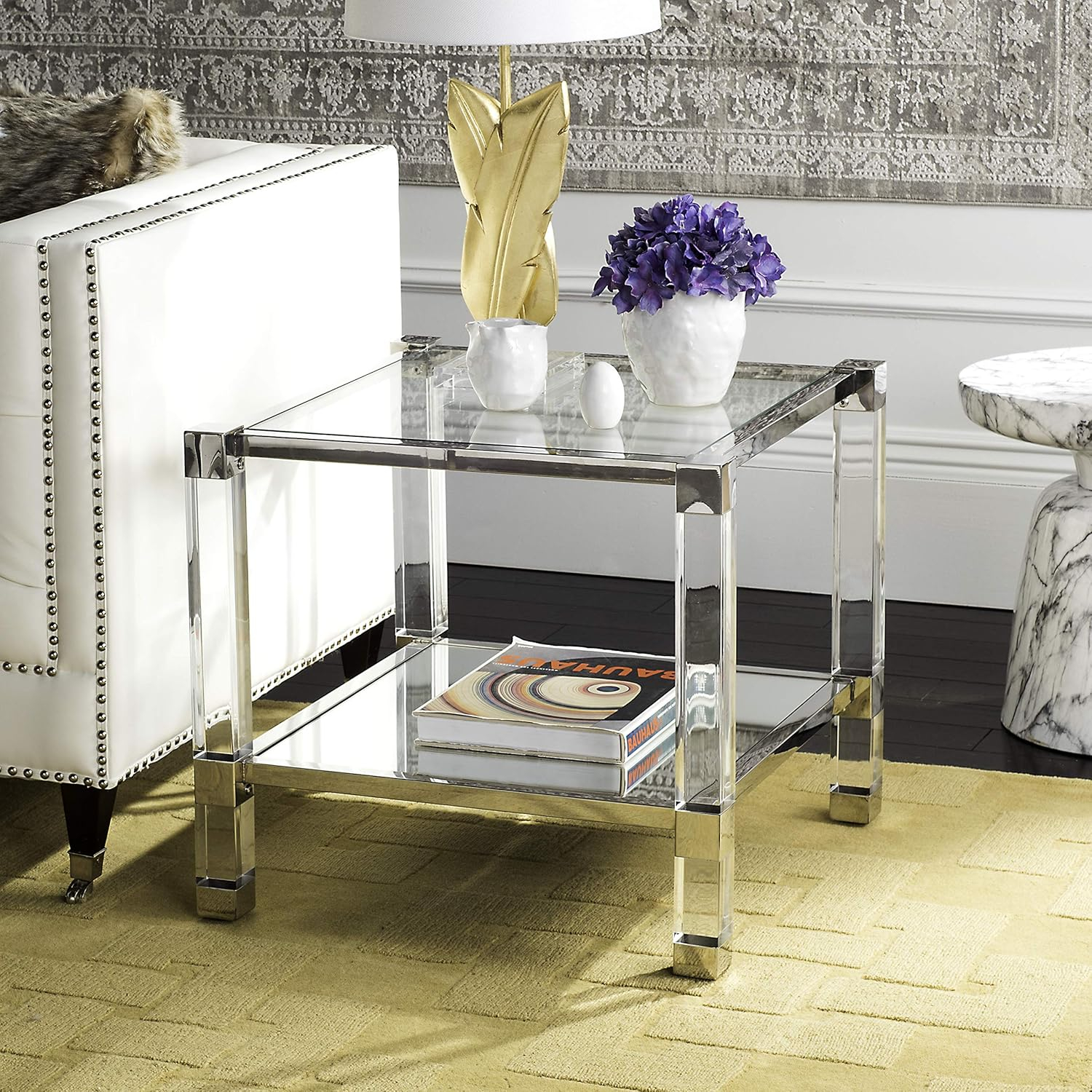 Angie End Table - Brass - Safavieh.