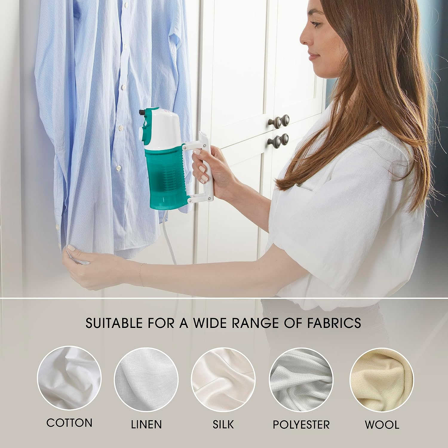 Conair Travel Steamer for Clothes - Mini Garment Steamer, Fabric Steamer in Green by Travel Smart - Packable in Carry On Luggage - Dual Voltage