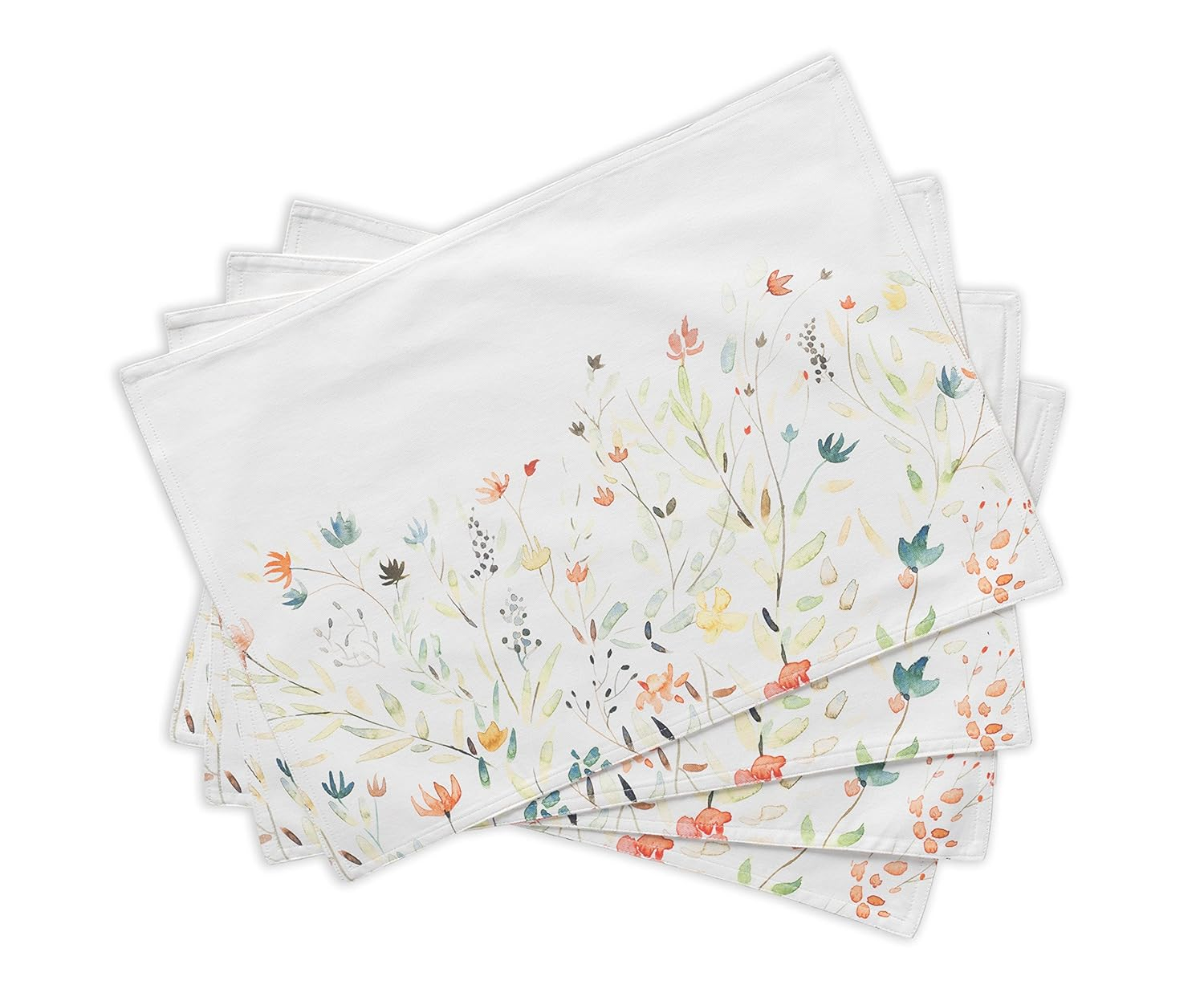 Maison d' Hermine Placemats Set of 4 100% Cotton Washable Cloth Place Mats, Reusable Table Mats for Kitchen Dining Decoration, Party, Wedding, Restaurant Spring/Summer (Limoncello, 13" x 19")