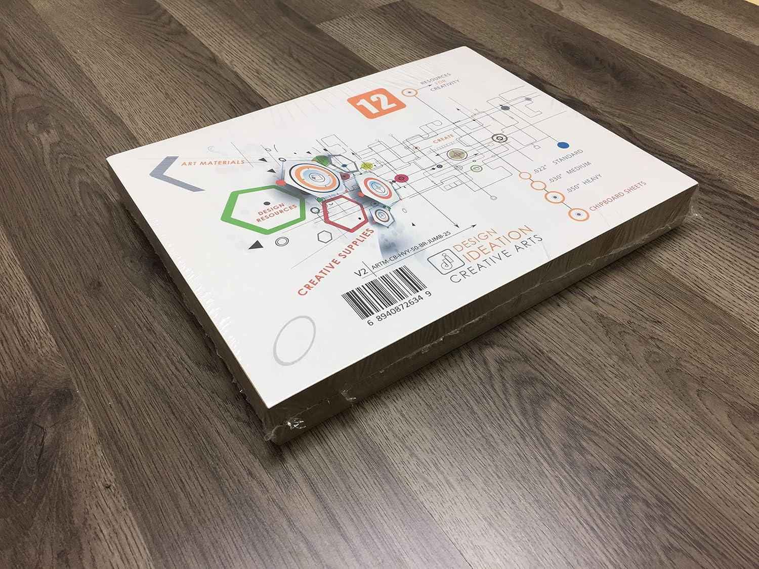 8.5" x 11" Chipboard. HEAVY. Studio 12 Chipboard Sheets. Loose Sheet Pack.