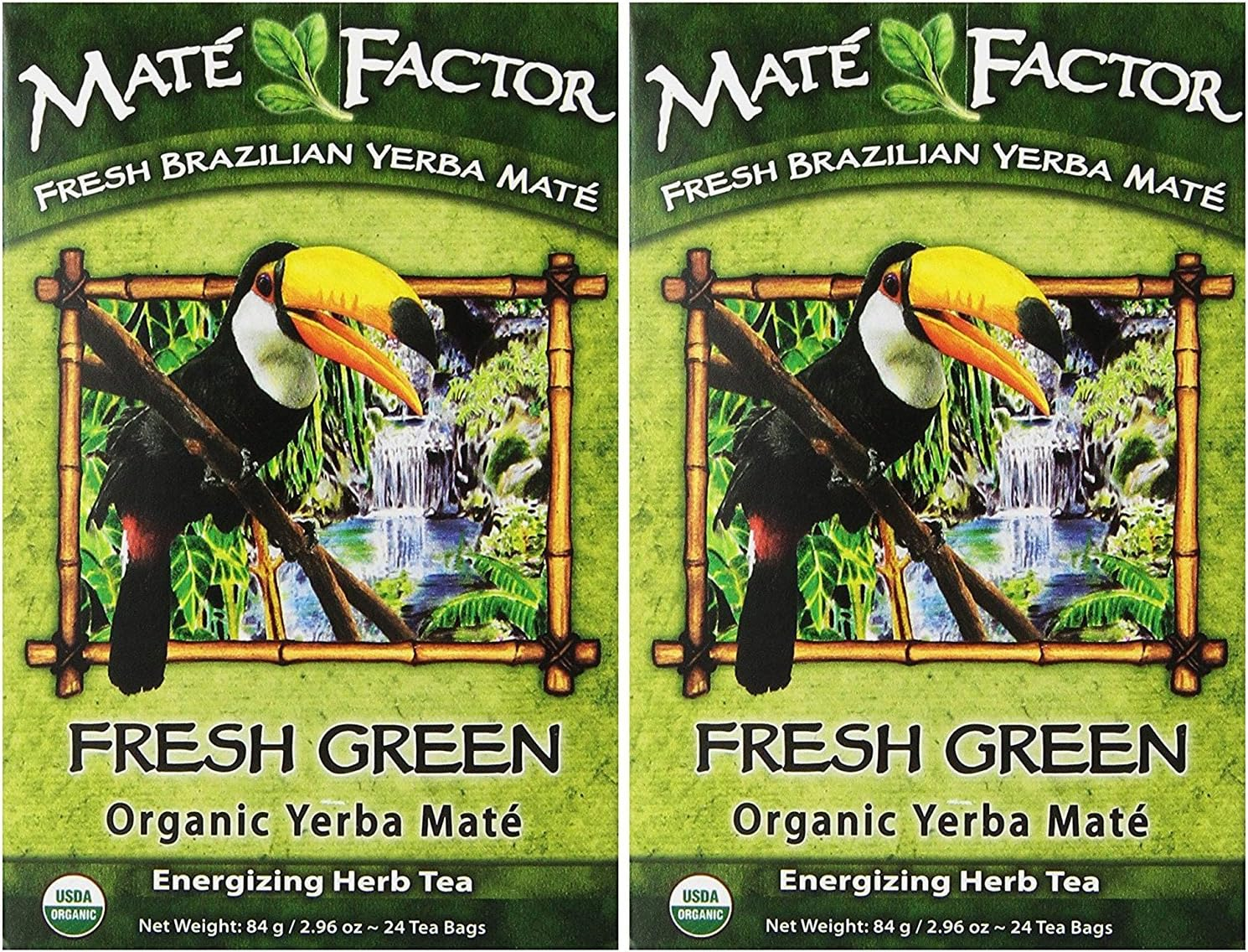 Mate Factor Fresh Green Organic Yerba Mate - Case of 6 - 24 Bags