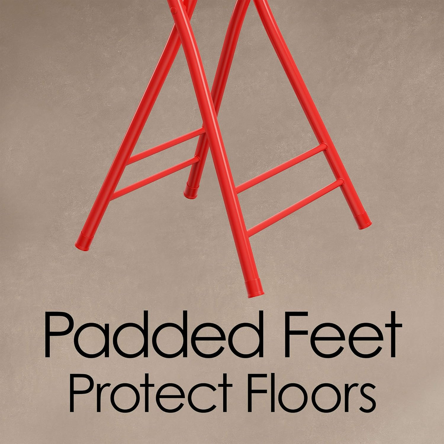 Red Metal Backless 24-Inch Folding Stool