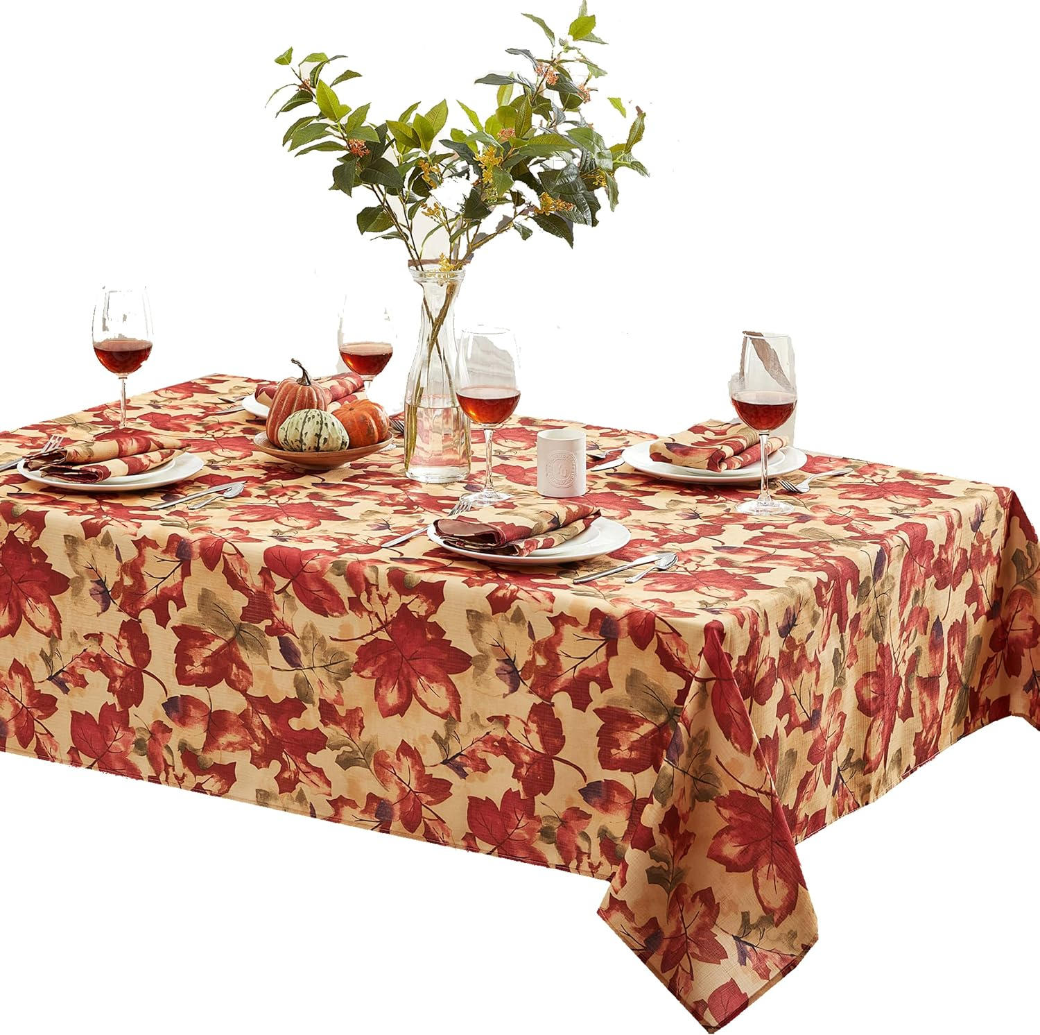 Newbridge Thanksgiving Holiday Autumn Leaf Collage 60 x 120 inch Rectangle Fabric Tablecloth