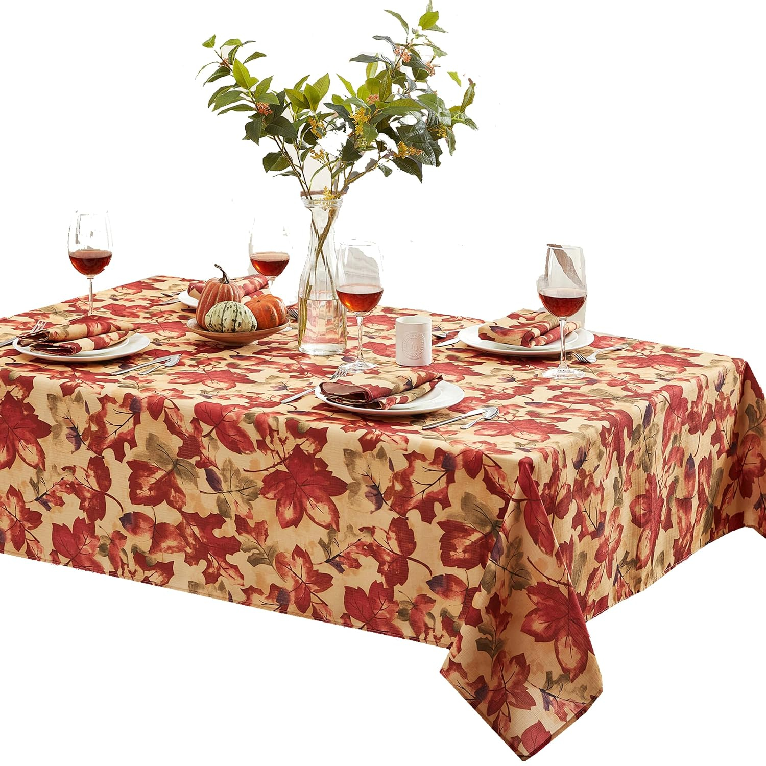 Newbridge Thanksgiving Holiday Autumn Leaf Collage 60 x 120 inch Rectangle Fabric Tablecloth