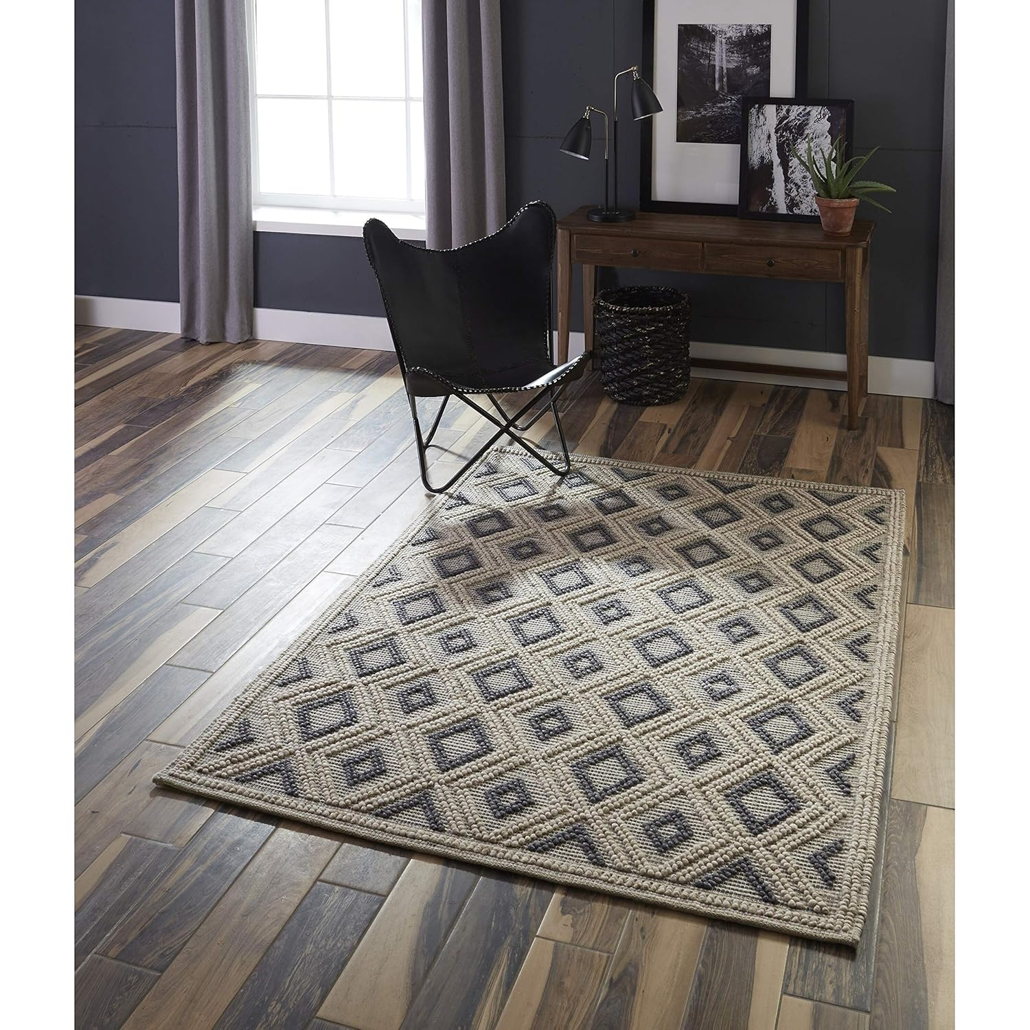 Momeni Andes Hand Woven Wool and Viscose Beige Runner 2'3" X 8'