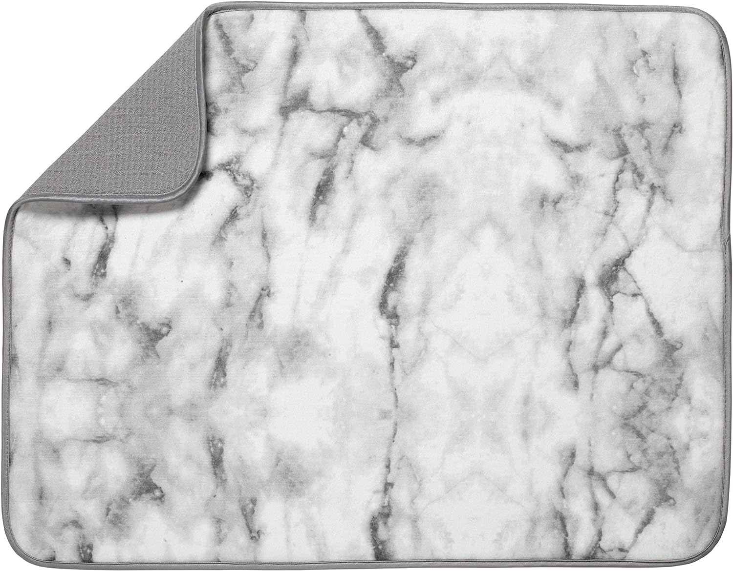 S&T INC. Absorbent, Reversible XL Microfiber Dish Drying Mat for Kitchen, 18 Inch x 24 Inch, Marble