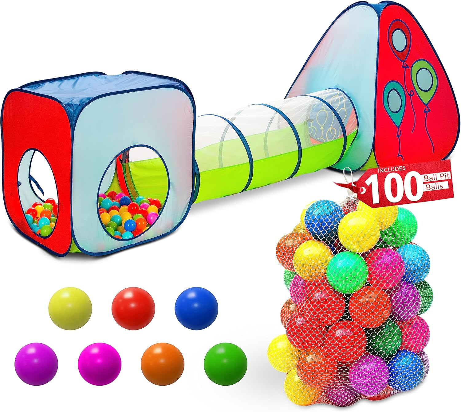 Title: Kiddey Tunnel and Ball Pit Play Tent Set: Spark Imagination with 3-Piece Pop-Up Adventure