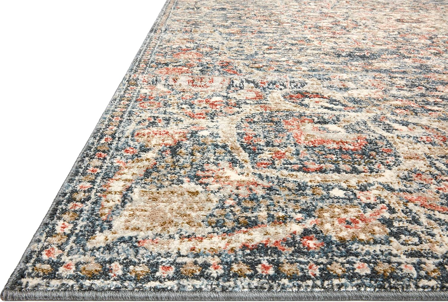 Loloi II Saban SAB-02 Oriental Blue / Spice Area Rug 3'-9" x 5'-9"