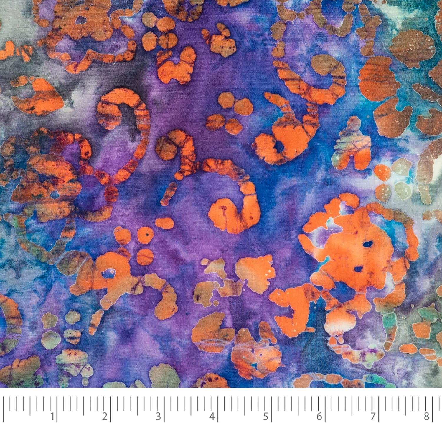 SINGER Fabric Batik 100% Cotton Print Cadet Blue Sunflower, 42 inch, Cut by the Yard