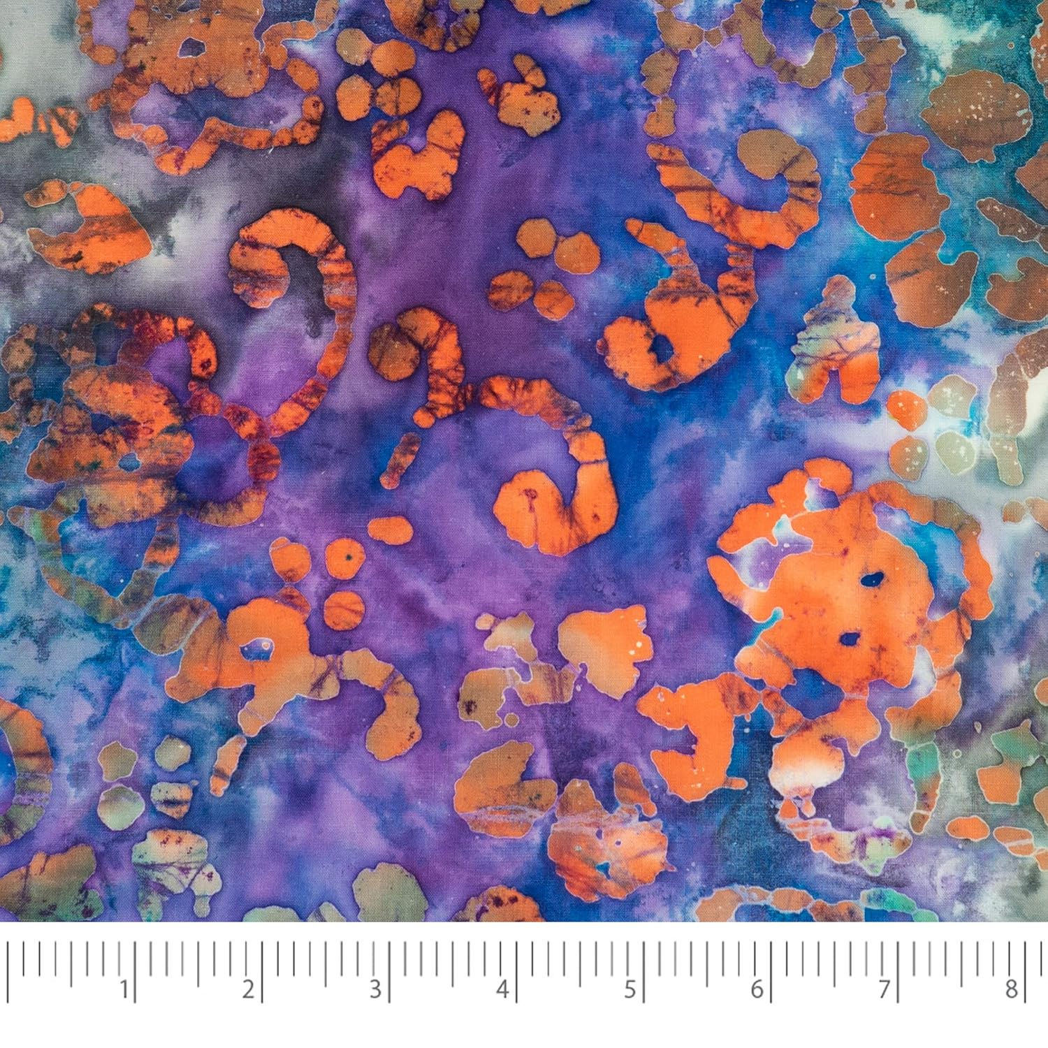 SINGER Fabric Batik 100% Cotton Print Cadet Blue Sunflower, 42 inch, Cut by the Yard