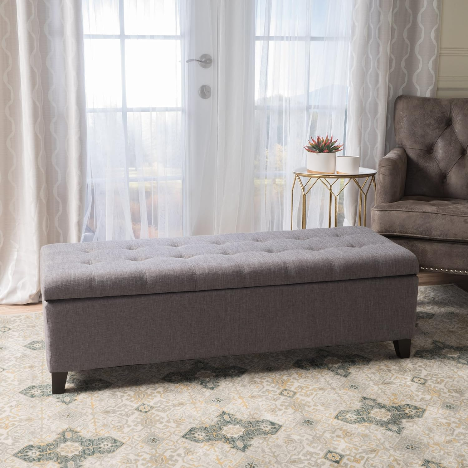Sterling Fabric Tufted Storage Ottoman