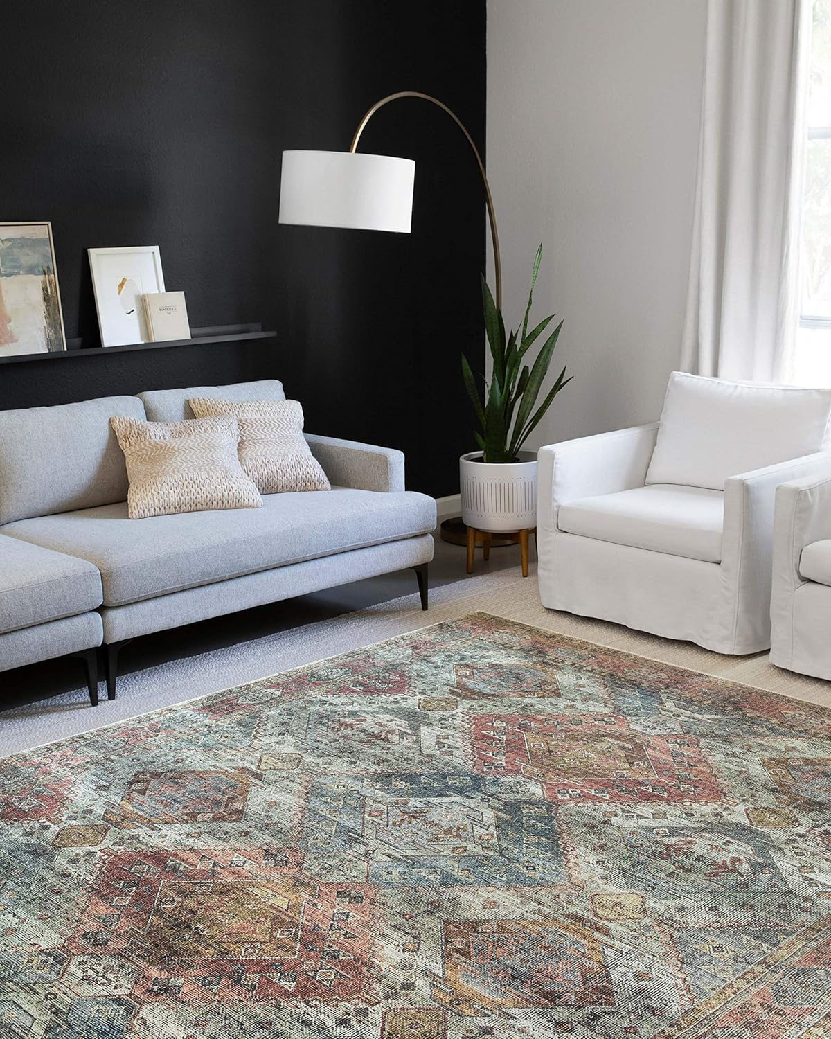 Loloi II Skye Oriental Turquoise / Terracotta Area Rug