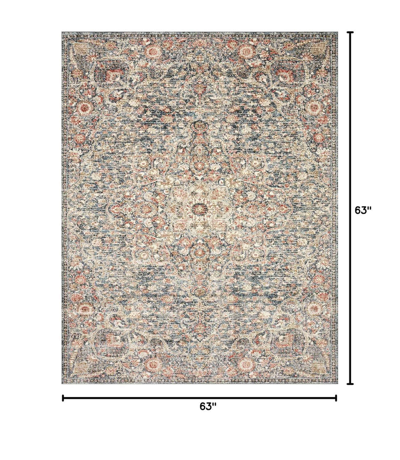 Loloi II Saban SAB-02 Oriental Blue / Spice Area Rug 3'-9" x 5'-9"
