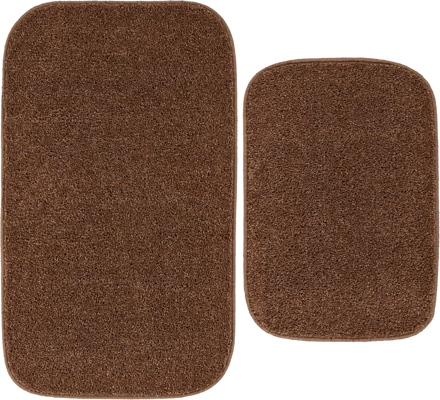 Garland Rug Gramercy Washable Bath Rug Set, 2 Piece (20"x34" & 17"x24") Cinnamon