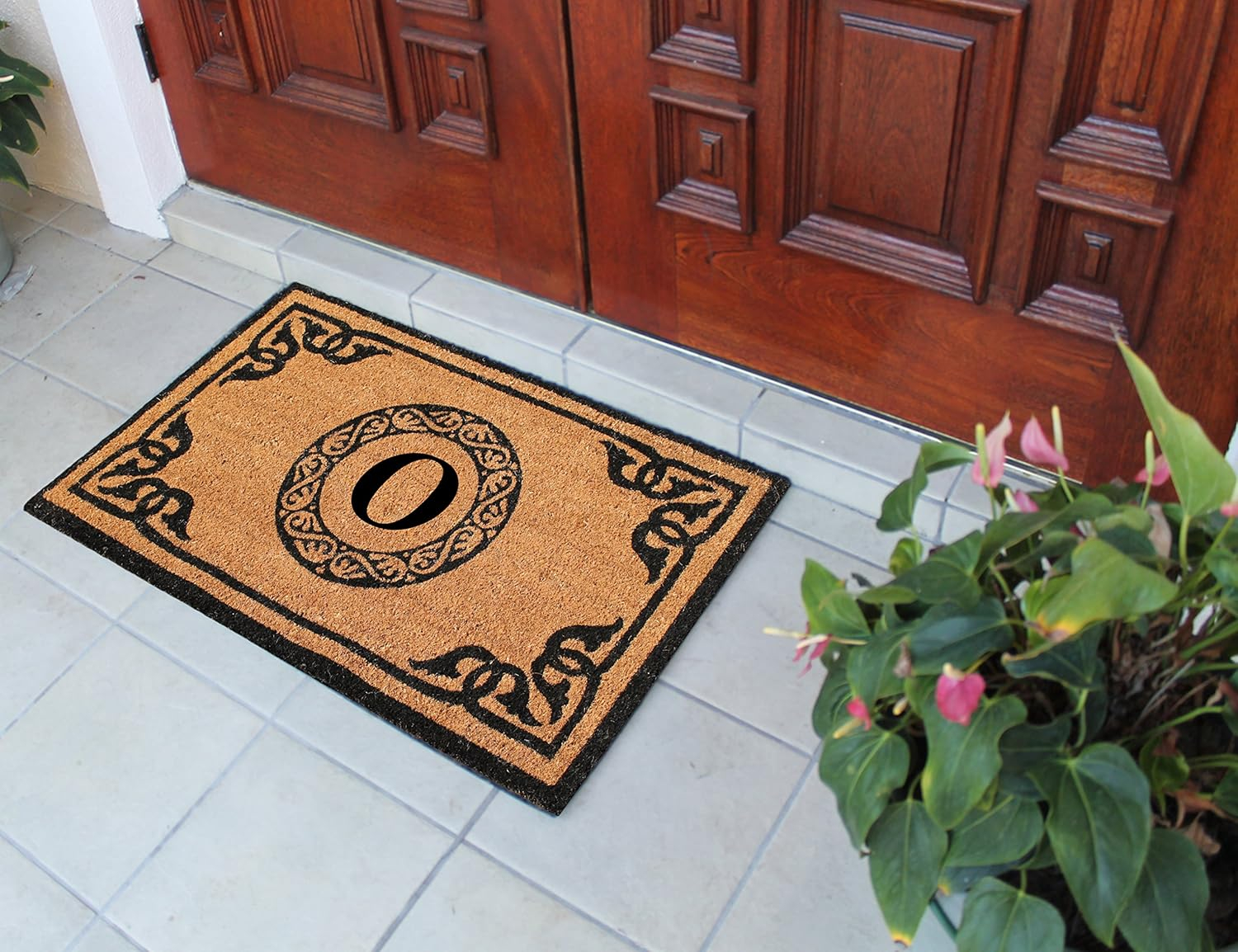 A1HC First Impression Hand Crafted by Artisans Geneva Monogrammed Entry Doormat, 24"X39" O