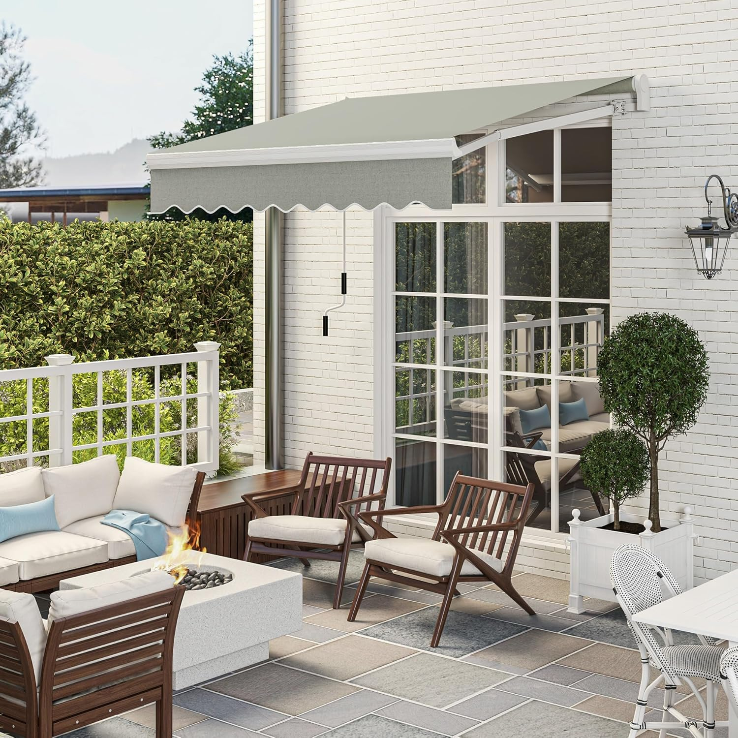 Outsunny Toldo para Patio Retractable Manual de 98,4" x 78,75"