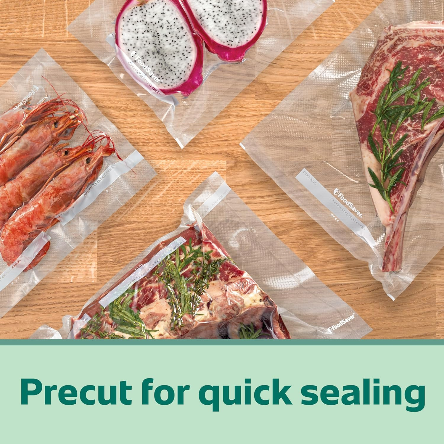 Heavy Duty Gallon Vacuum Seal Bags, Clear, 28 Pack