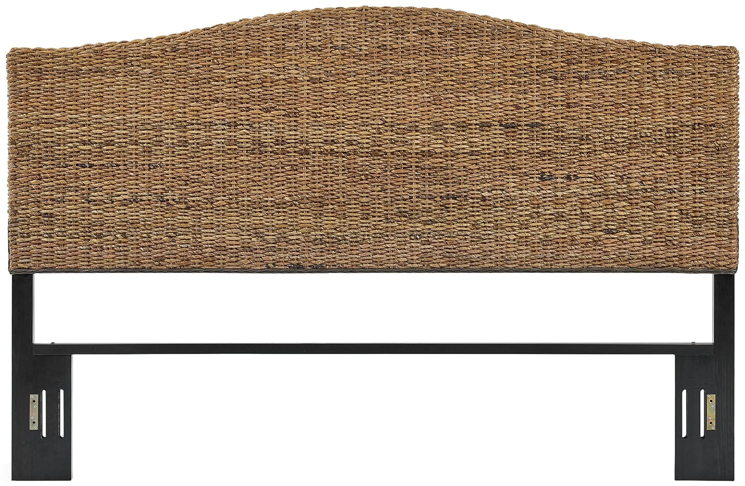 Serena King Natural Banana Leaf Rattan Headboard with Metal Frame