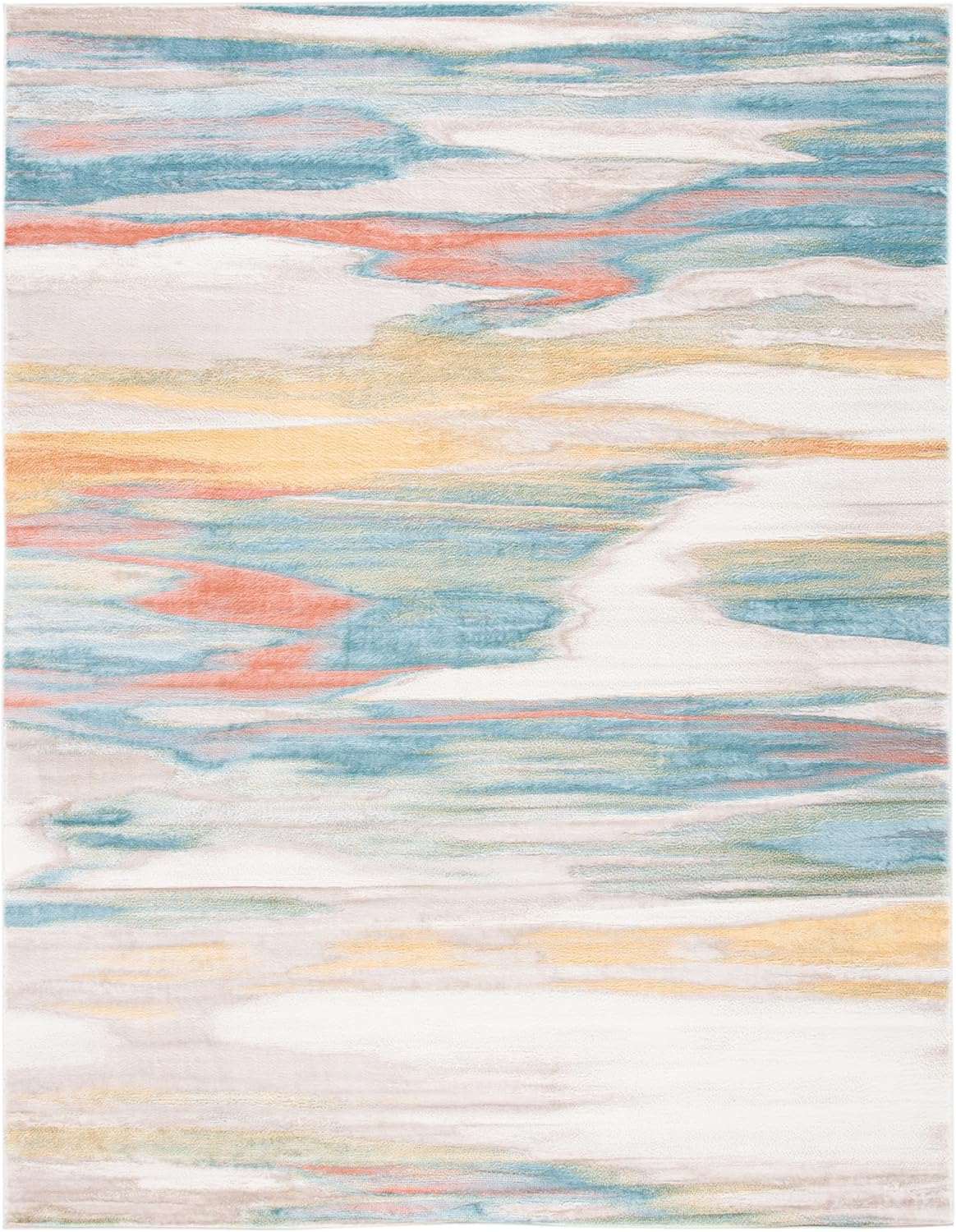 SAFAVIEH Skyler Ilija Wavy Marble Area Rug, Beige/Terracotta, 8' x 10'