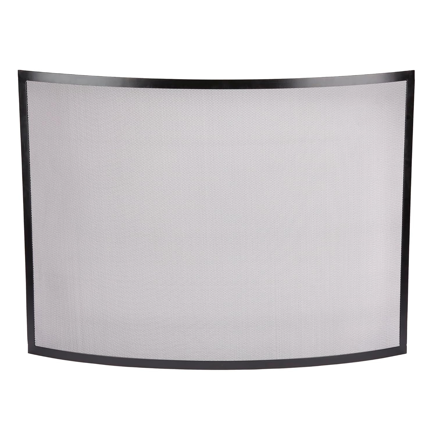 UniFlame Single Panel Curved Black Wrought Iron Screen