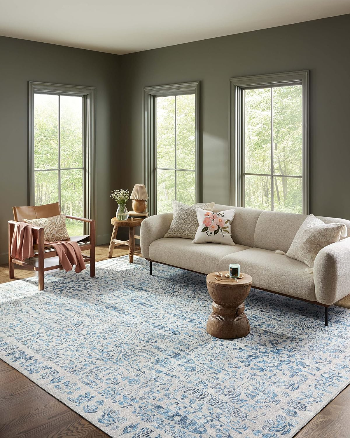 Rifle Paper Co. X Loloi Maison Grove Blue Area Rug