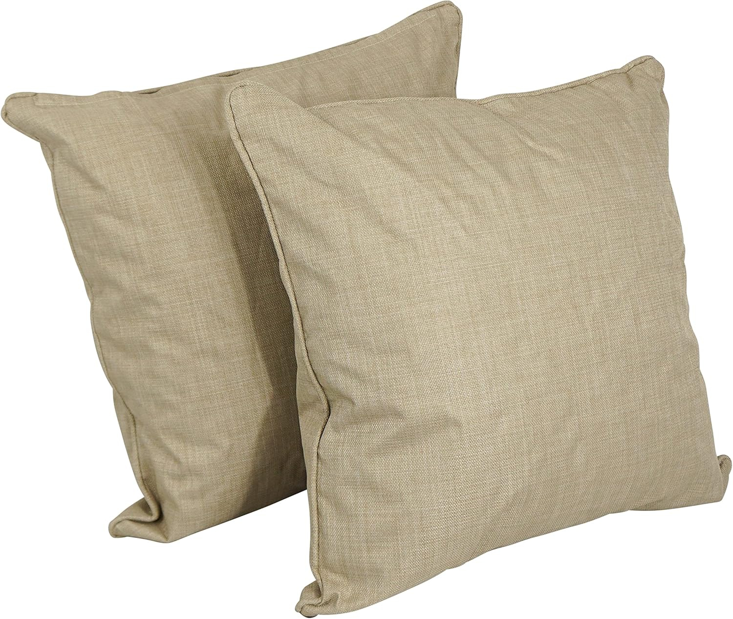 Blazing Needles 9813-CD-S2-REO-SOL-07 25 in. Double-Corded Spun Polyester Square Floor Pillows with Inserts, Sandstone - Set of 2