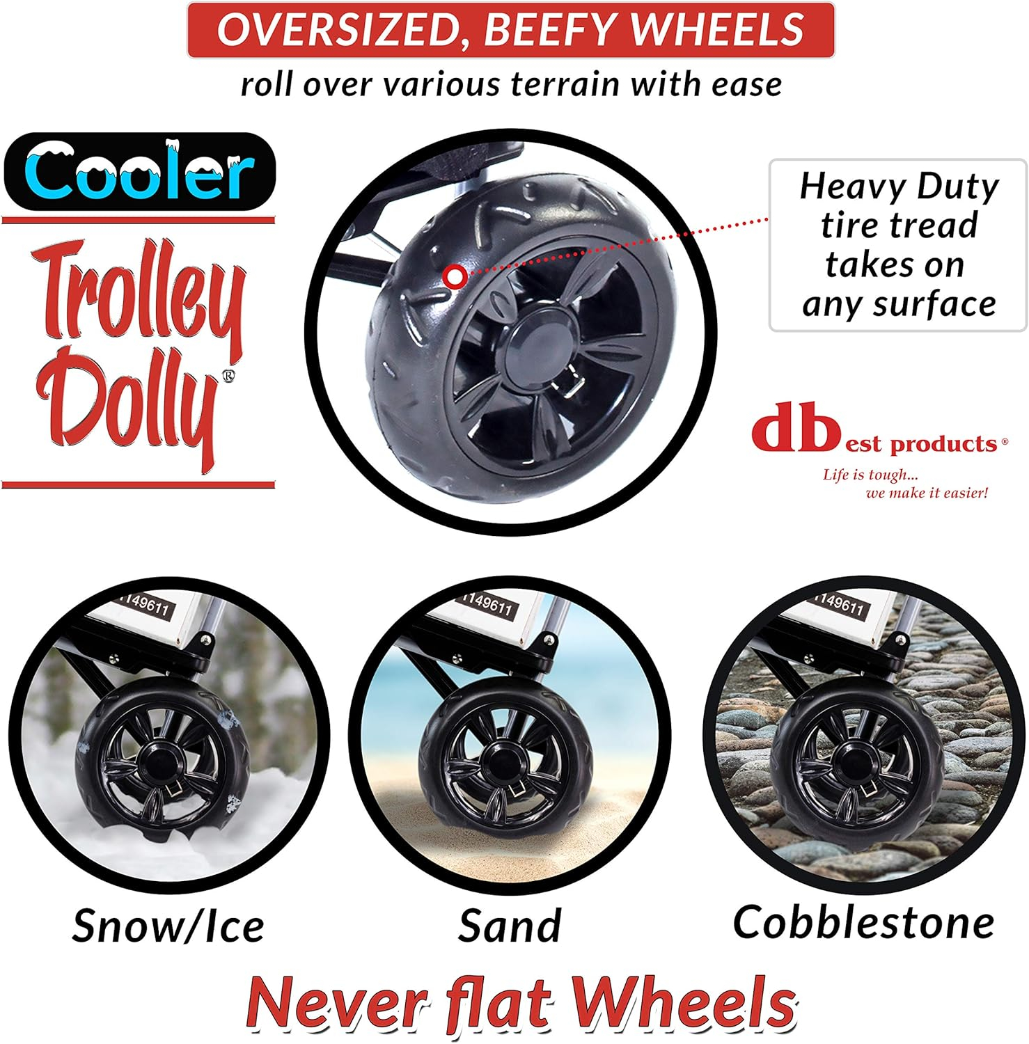 dbest products Cooler Trolley Dolly, Black Insulated cooler bag folding collapsible rolling shopping grocery tailgating bbq beer ice cart