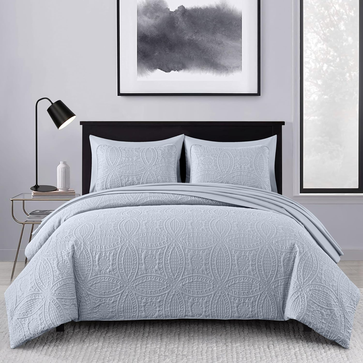 Chezmoi Collection Liam Microfiber 7 Piece Bed in a Bag Comforter Set