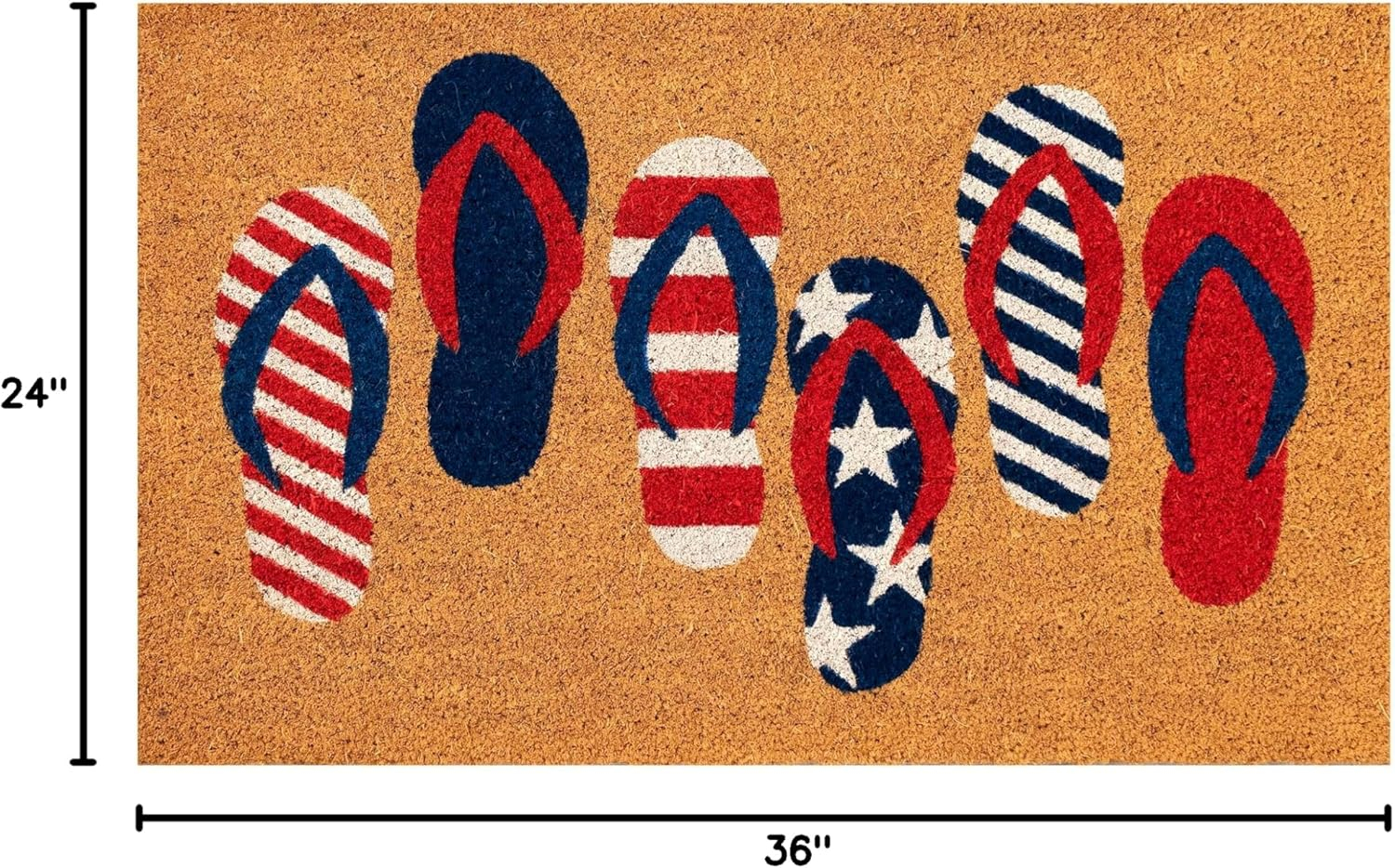 Patriotic Flip Flops Coir Outdoor Doormat 2' x 3'