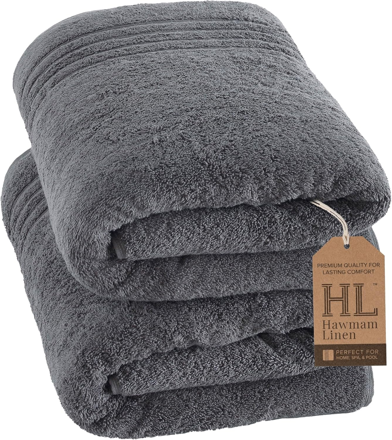 Jumbo Large Bath Sheets Towels 2 Pack Soft and Absorbent, 100% Cotton Towels (Sea Salt, Bath Sheet)