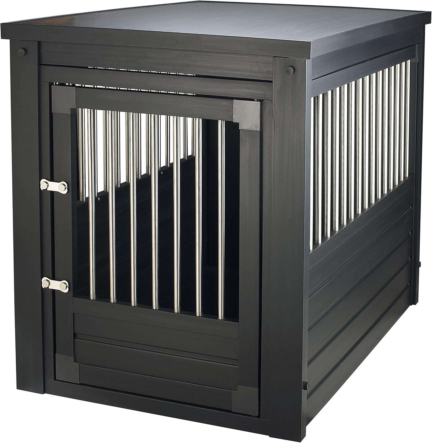 New Age Pet ECOFLEX Dog Crate End Table - Furniture-Style Pet Crate for Crate Trained Dogs - Stainless Steel Tubing & a Latched Closure - 10 Year Manufacturer's Warranty