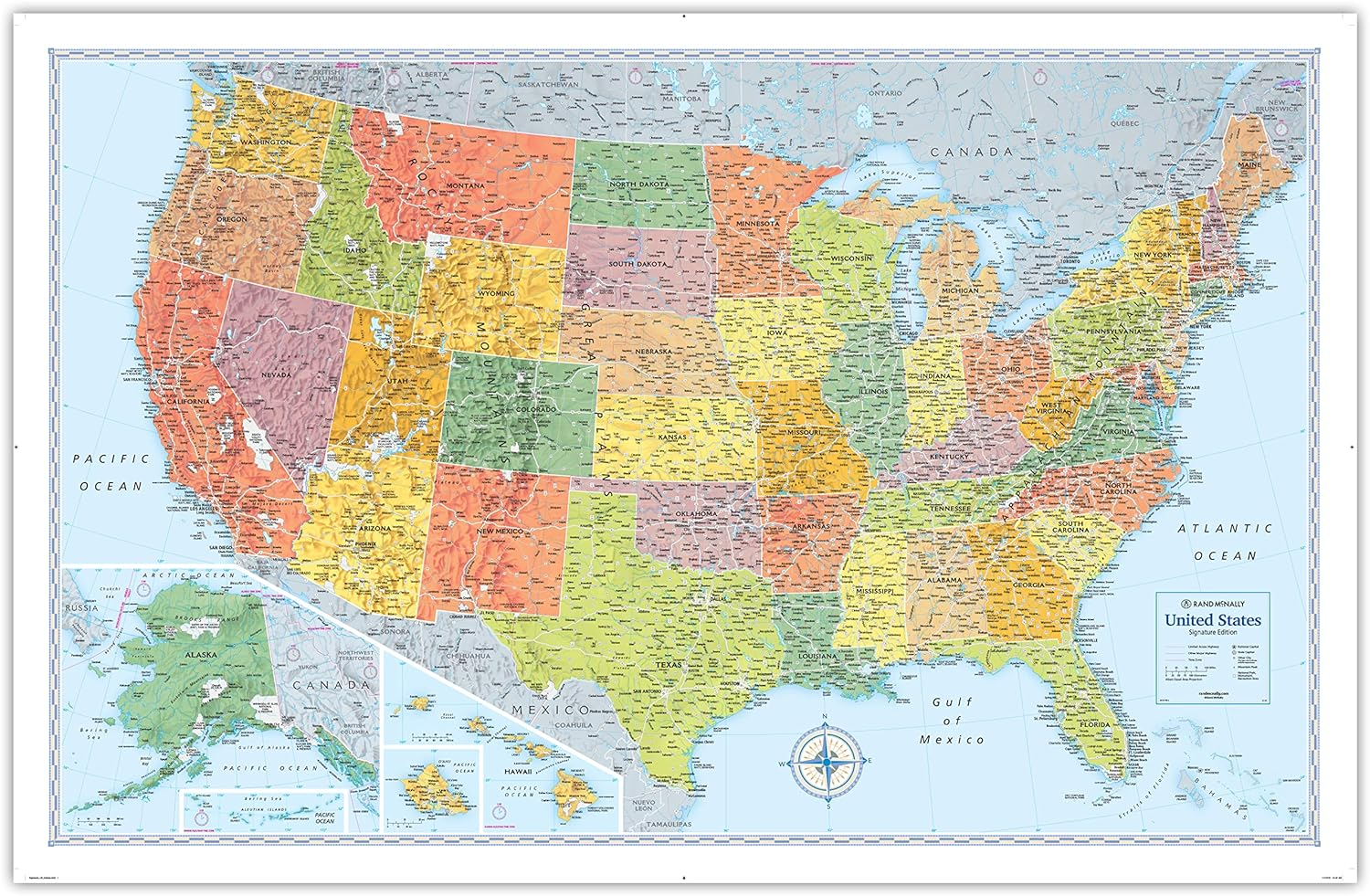 Rand McNally Signature Edition U.S. Wall Map - Folded, (Paperback)