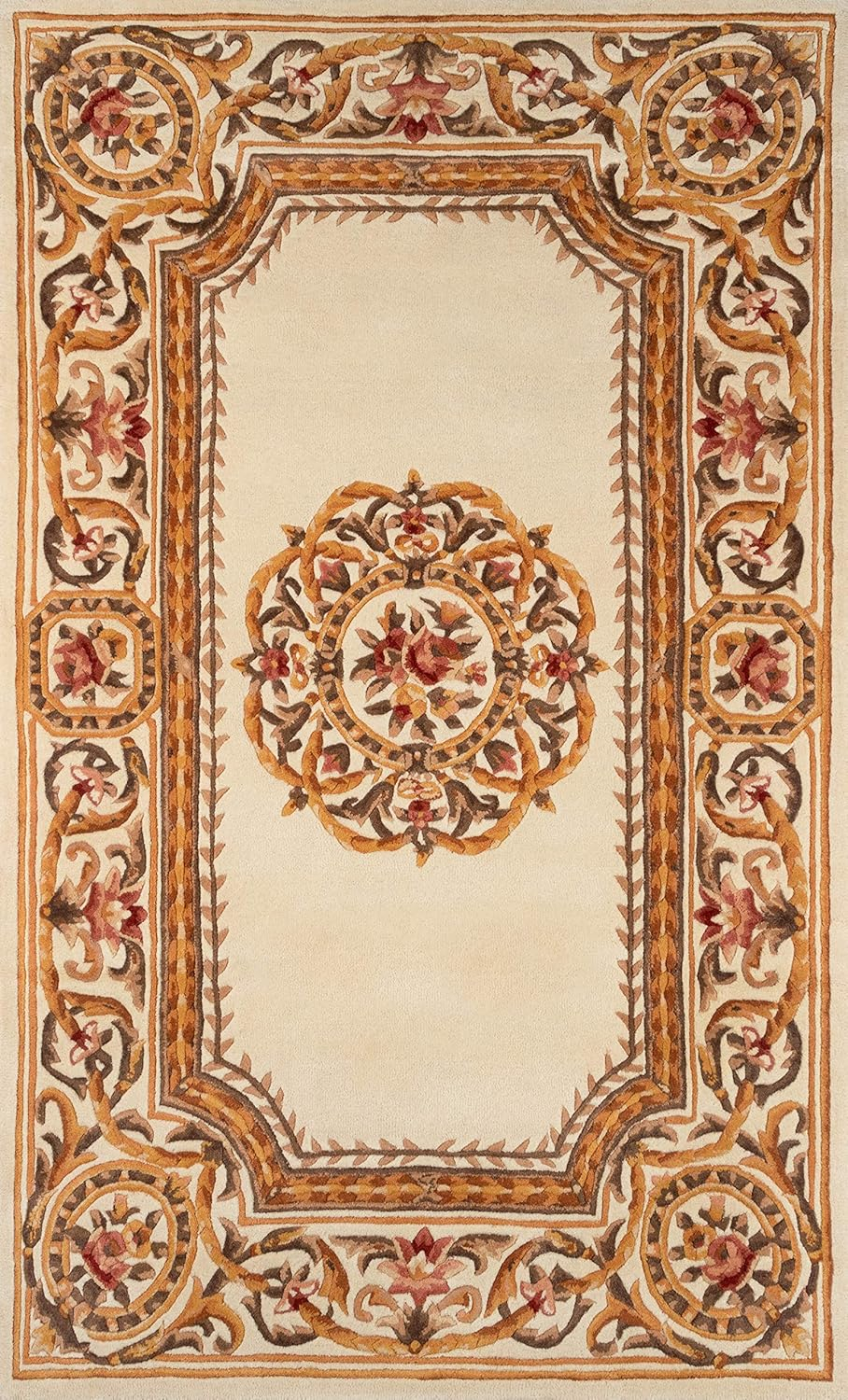 Momeni Harmony India Hand Tufted Wool Transitional Ivory Area Rug 5' X 8'