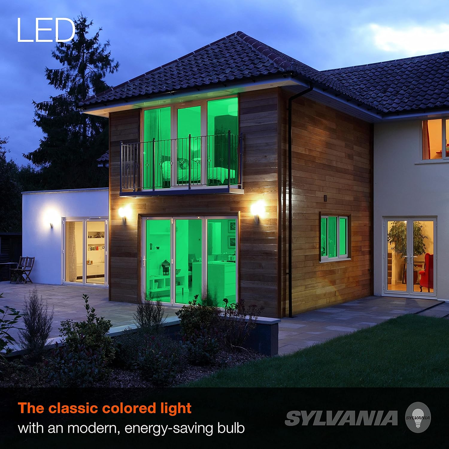 Sylvania 40303 Green Filament A19 Ultra LED Light Bulb, Colored Glass Lamps, 4.5 Watts, for Decorative and Accent Lighting