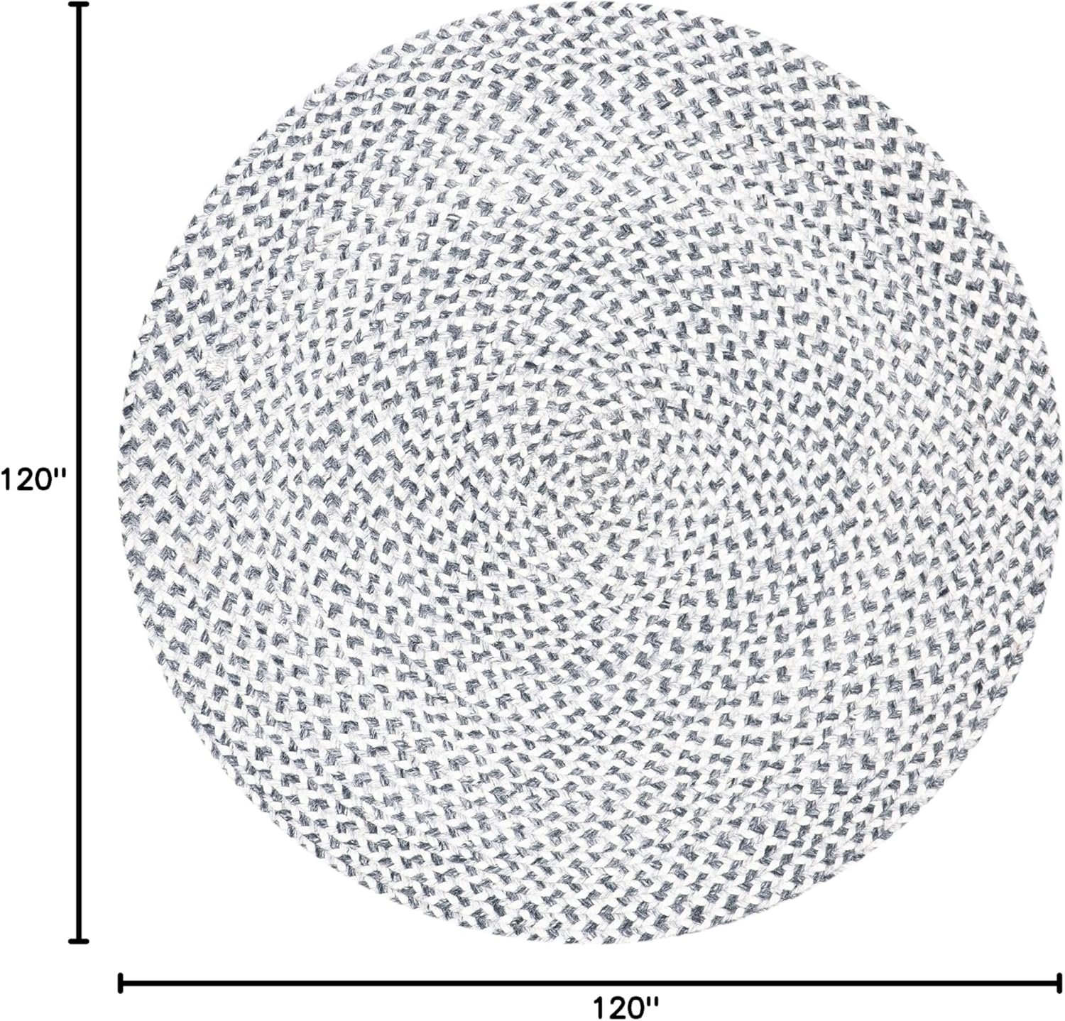 SAFAVIEH Braided Geraldine Confetti Solid Area Rug, Silver/Grey, 10' x 10' Round