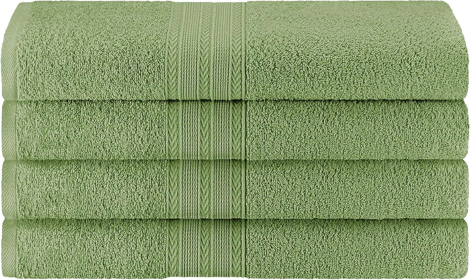 Superior Eco-Friendly Cotton 4-Piece, Terrace Green, Bath Towel Set