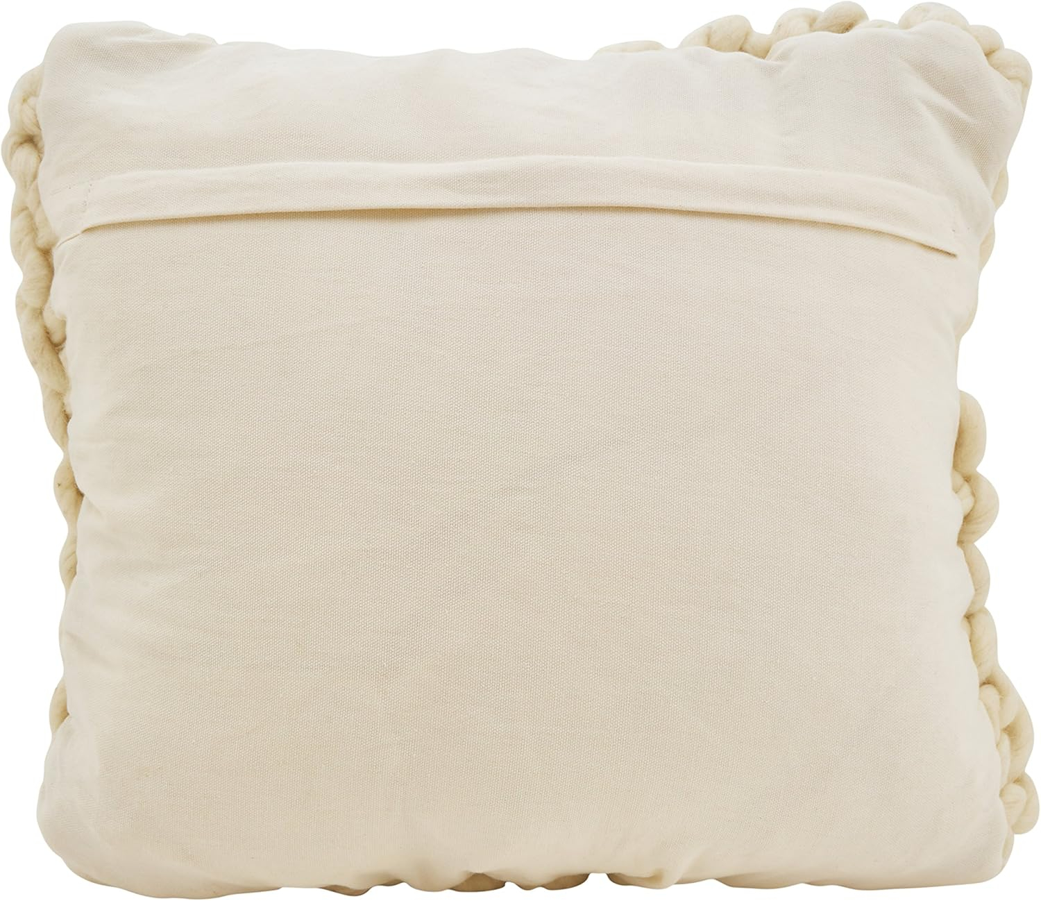 Saro Lifestyle 551.I18SC 18 in. Chunky Cable Knit Design Throw Pillow Cover, Ivory