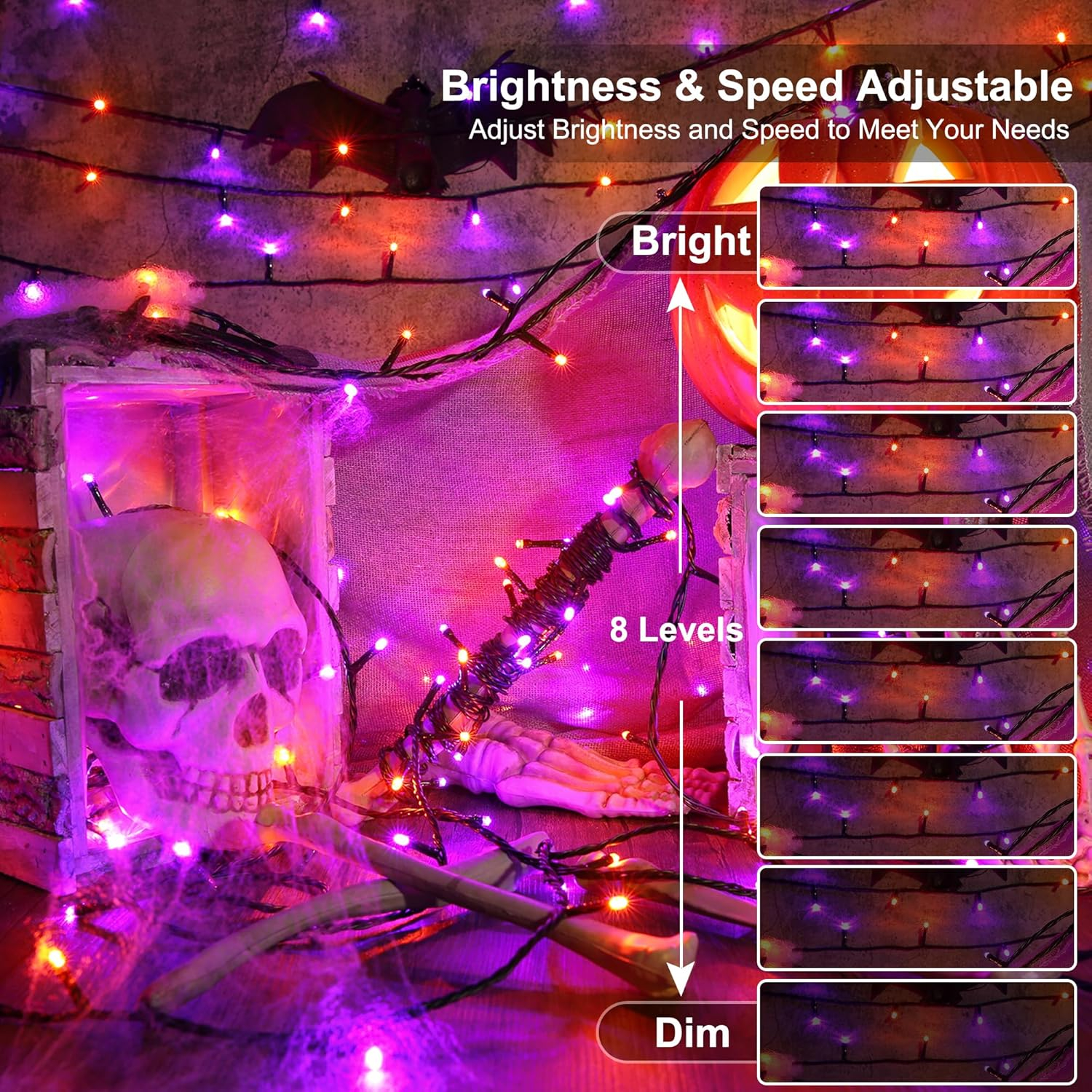 Outdoor Color-Changing LED Christmas Tree Lights with Remote, 66ft