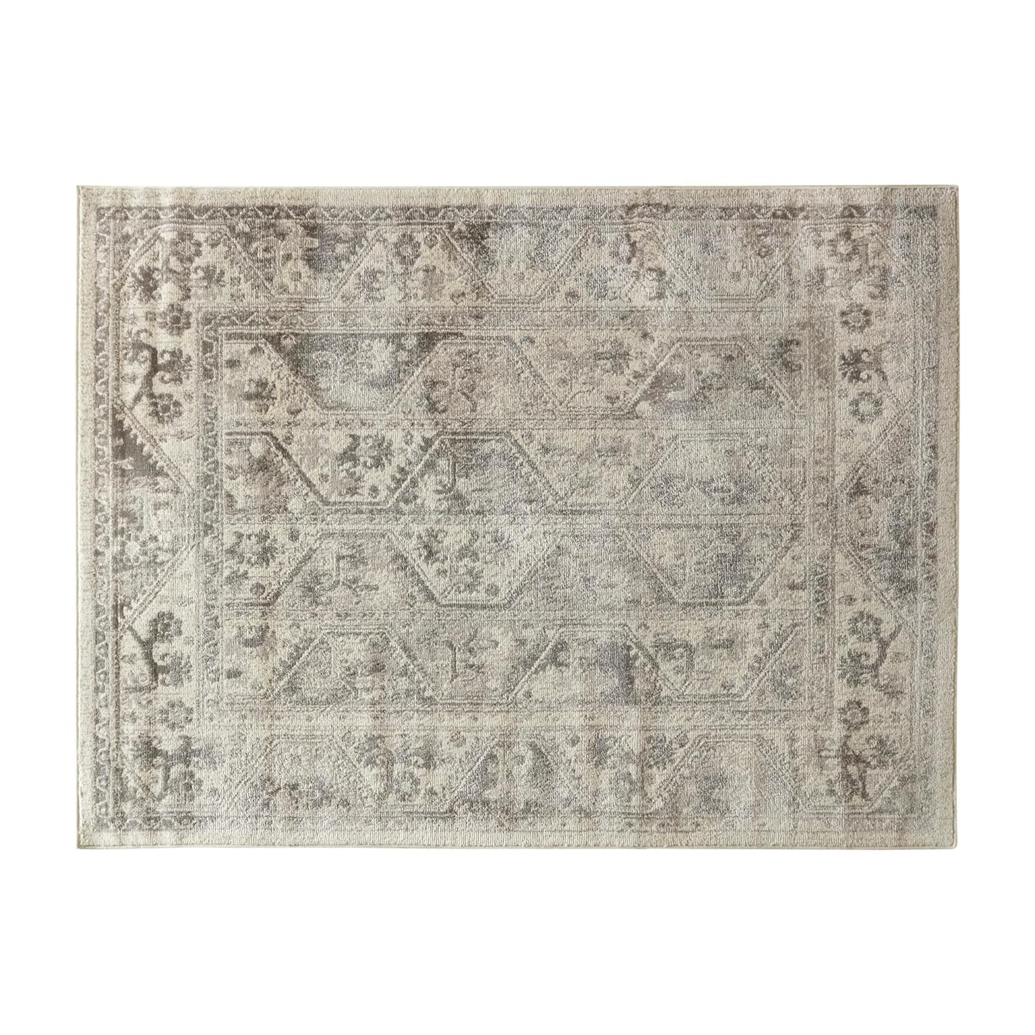 Madison Park Dakota Vienna Woven Turkish Area Rugs for Living Room, Indoor Dining Accent Modern Home Décor, Ultra Soft Floor Carpets for Dining Room, 7'11"W x 10'L, Distressed Tiled Beige