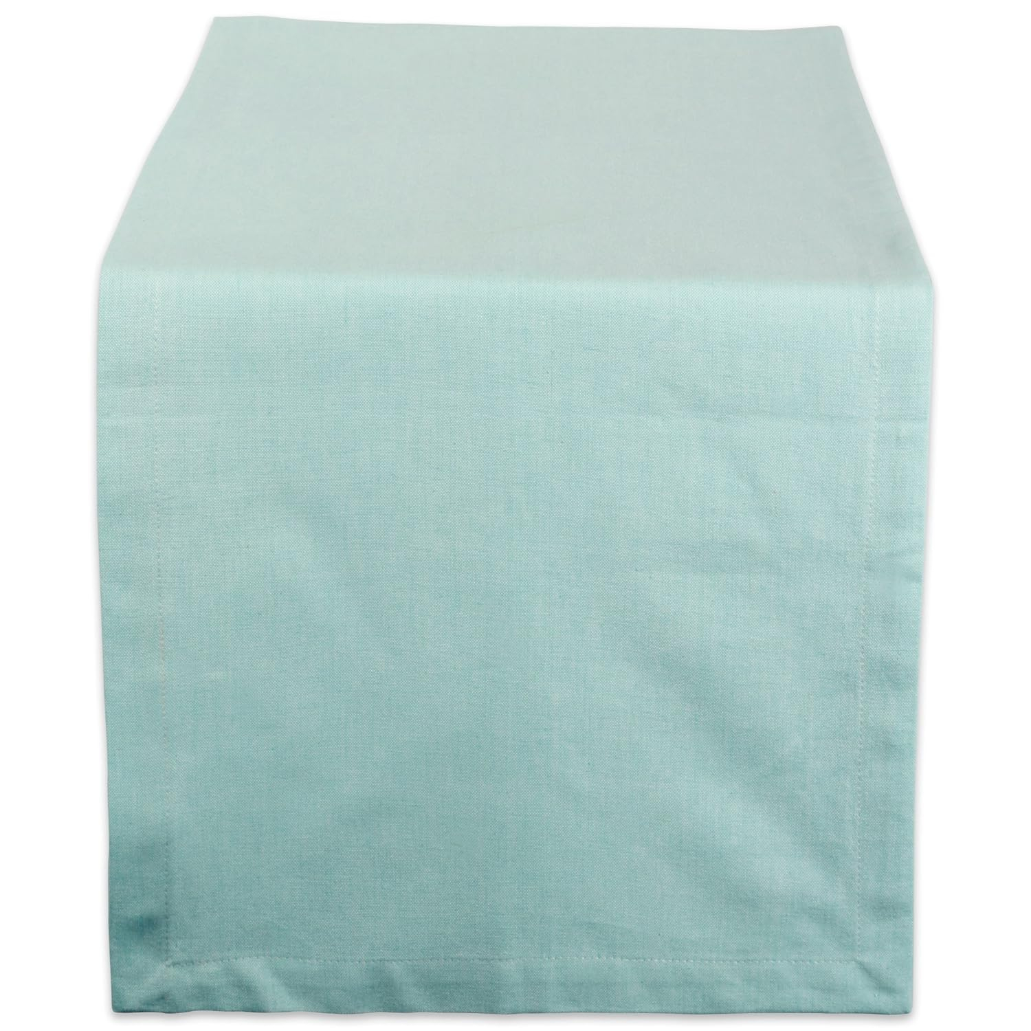AQUA SOLID CHAMBRAY TABLE RUNNER 14x72