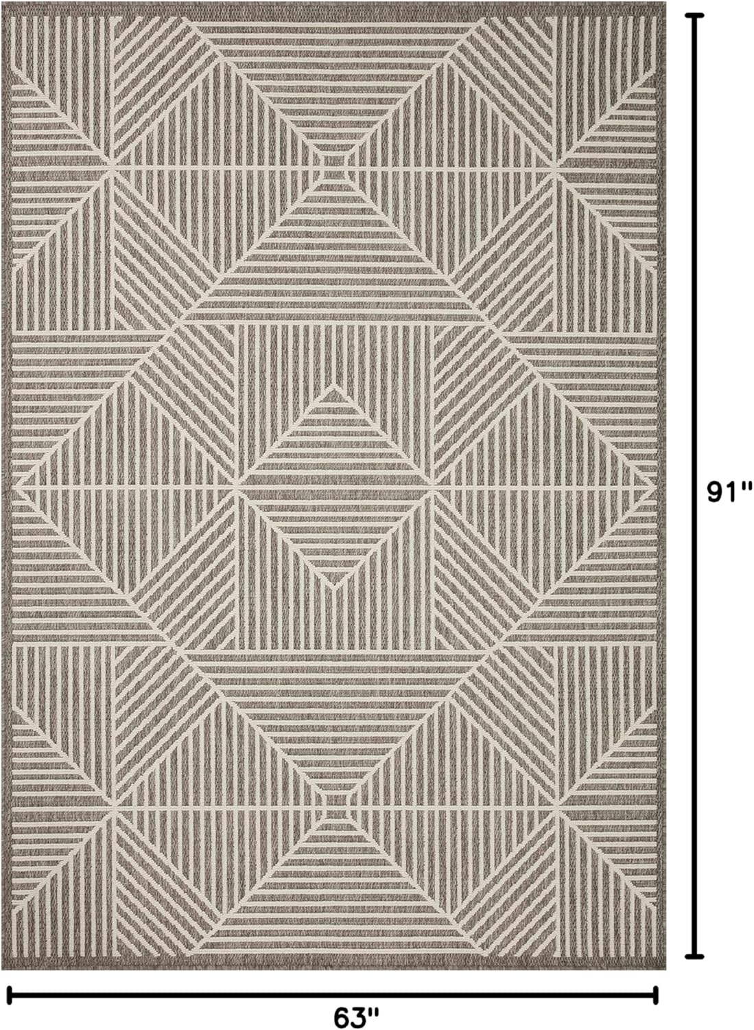 Loloi II Rainier Oriental Natural / Ivory 5'-3" x 7'-7" Area Rug