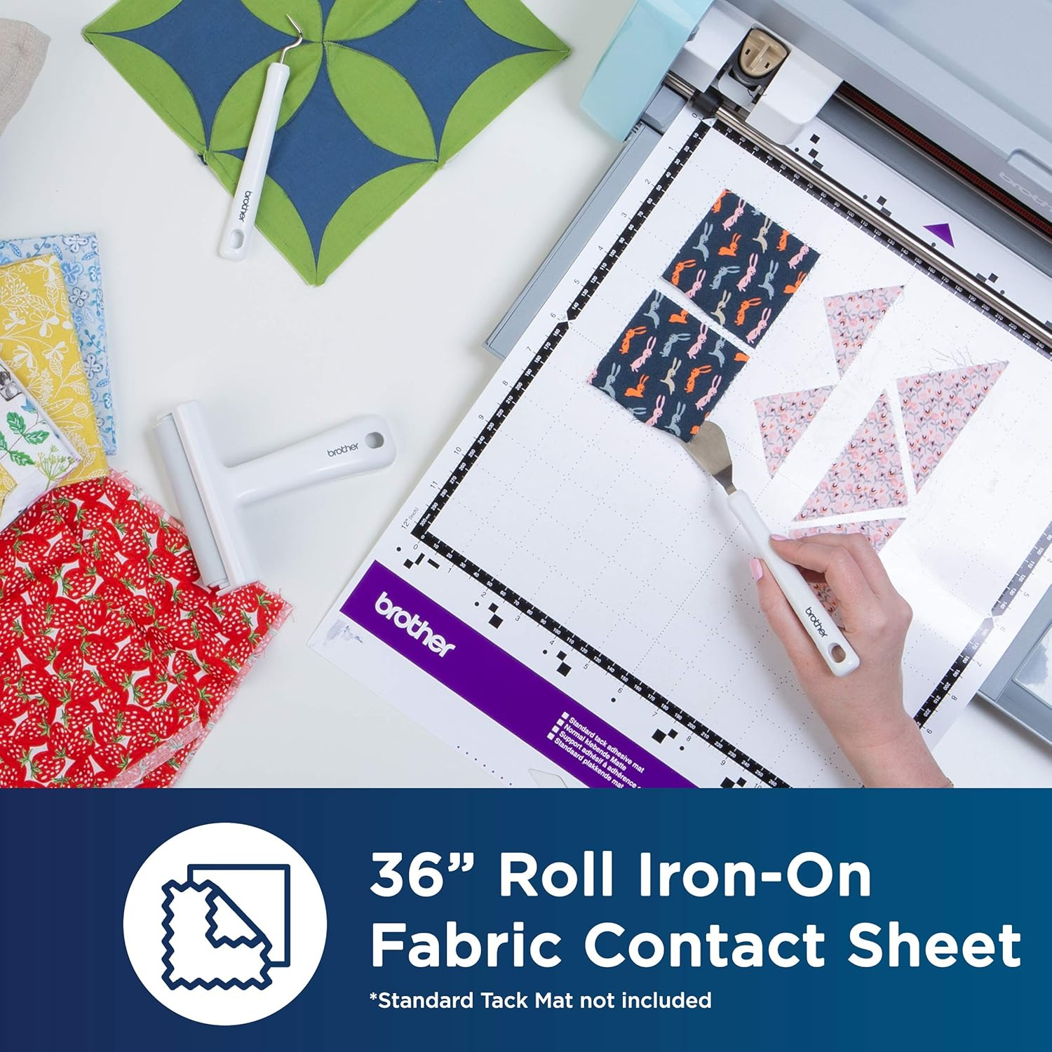 Brother Iron-On Fabric Applique Contact Sheet, 36" x 18.5", White