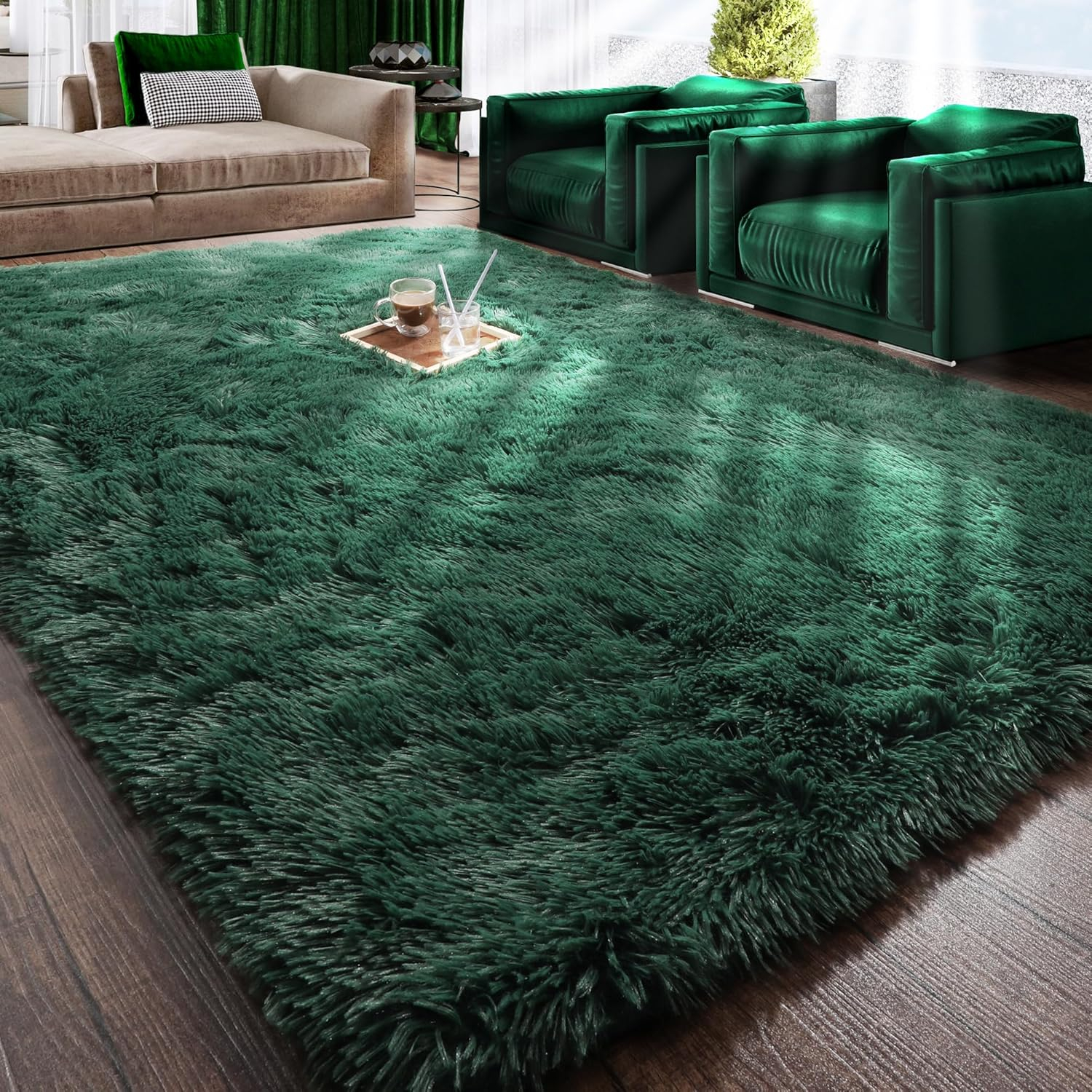 Bailu Fluffy Black Rug for Living Room,5x8 Area Rugs,Thick Plush Shag Rug,Shaggy Rugs for Bedroom,Big Fuzzy Carpet,Comfy Kids Rugs,Large Living Room Rugs,Living Room Decor