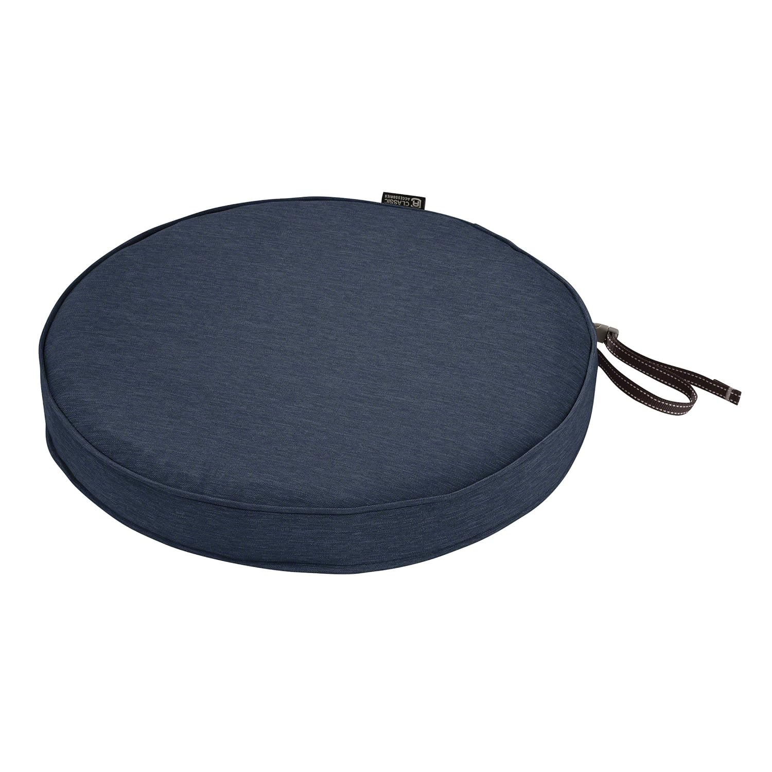 Classic Accessories  Montlake Fade Safe Heather Indigo Round Outdoor Seat Cushion