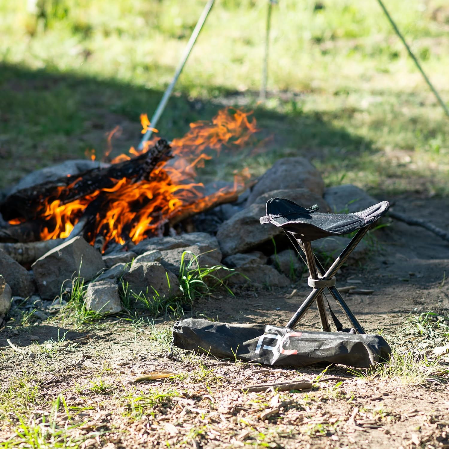 RLC Folding Camping Stool Tripod - Portable 3 Legged Ultralight Backpacking Chair