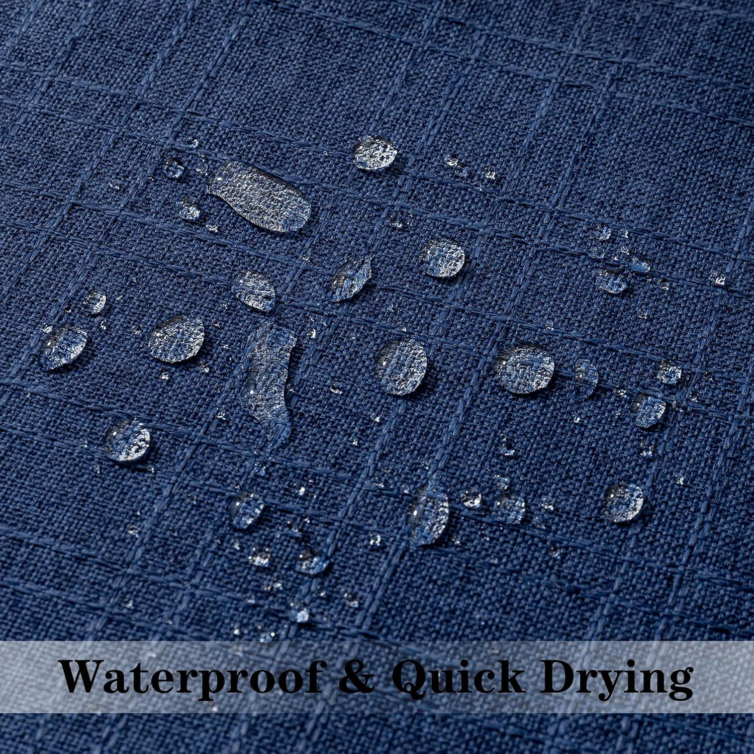 Kevin Textile Pack of 2 Outdoor Waterproof Pillow Covers Throw Pillow Covers Decorative Pillowcases Classic Checkered Pillow Cases for Sofa Couch Patio Garden 24x24 Inch Blue