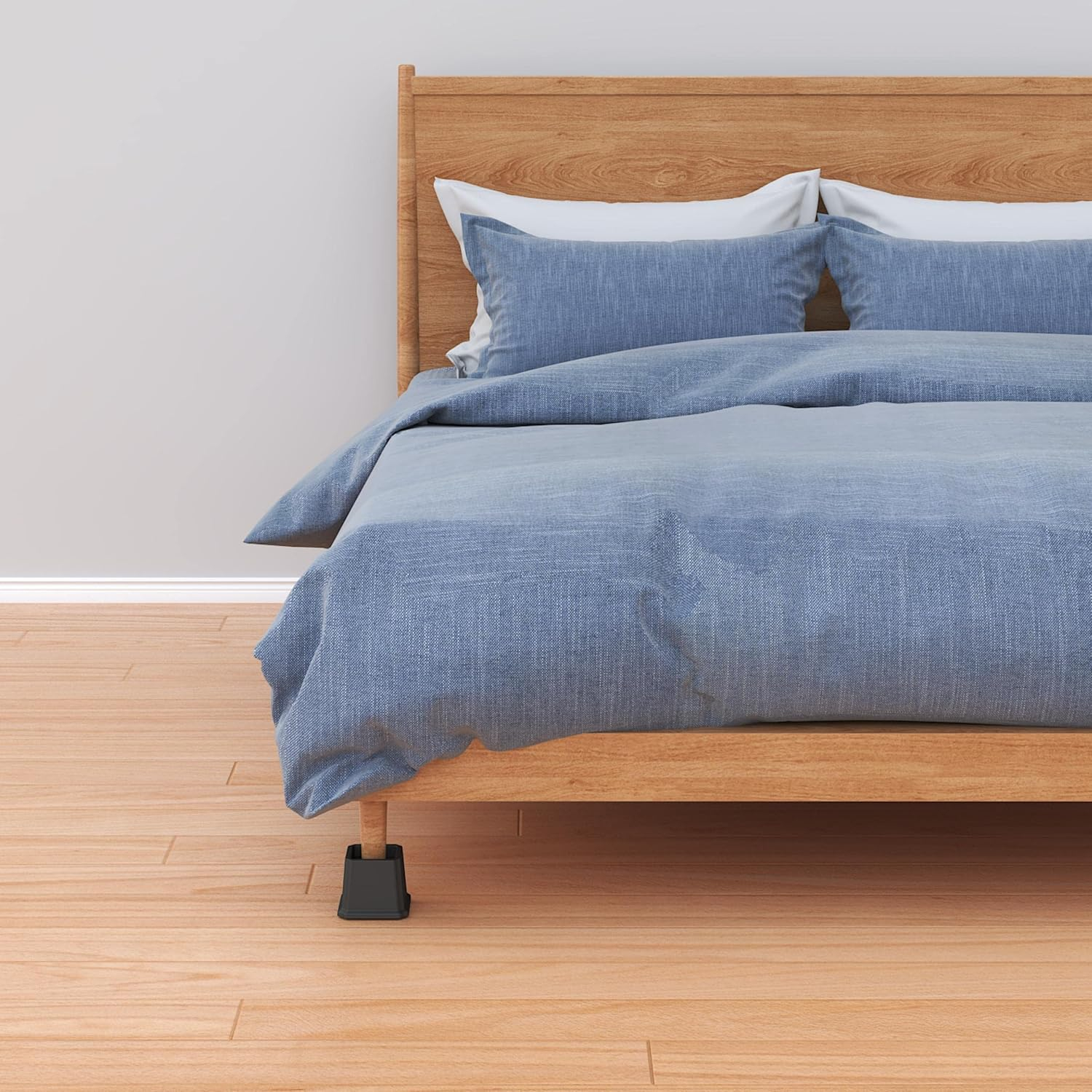 6 Pack Bed Furniture Risers, Stackable Bed Lifts in Heights of 3 inch, Heavy Duty Furniture Risers for Bed, Couch, Desk, Sofa, Chair, Table Legs Extenders